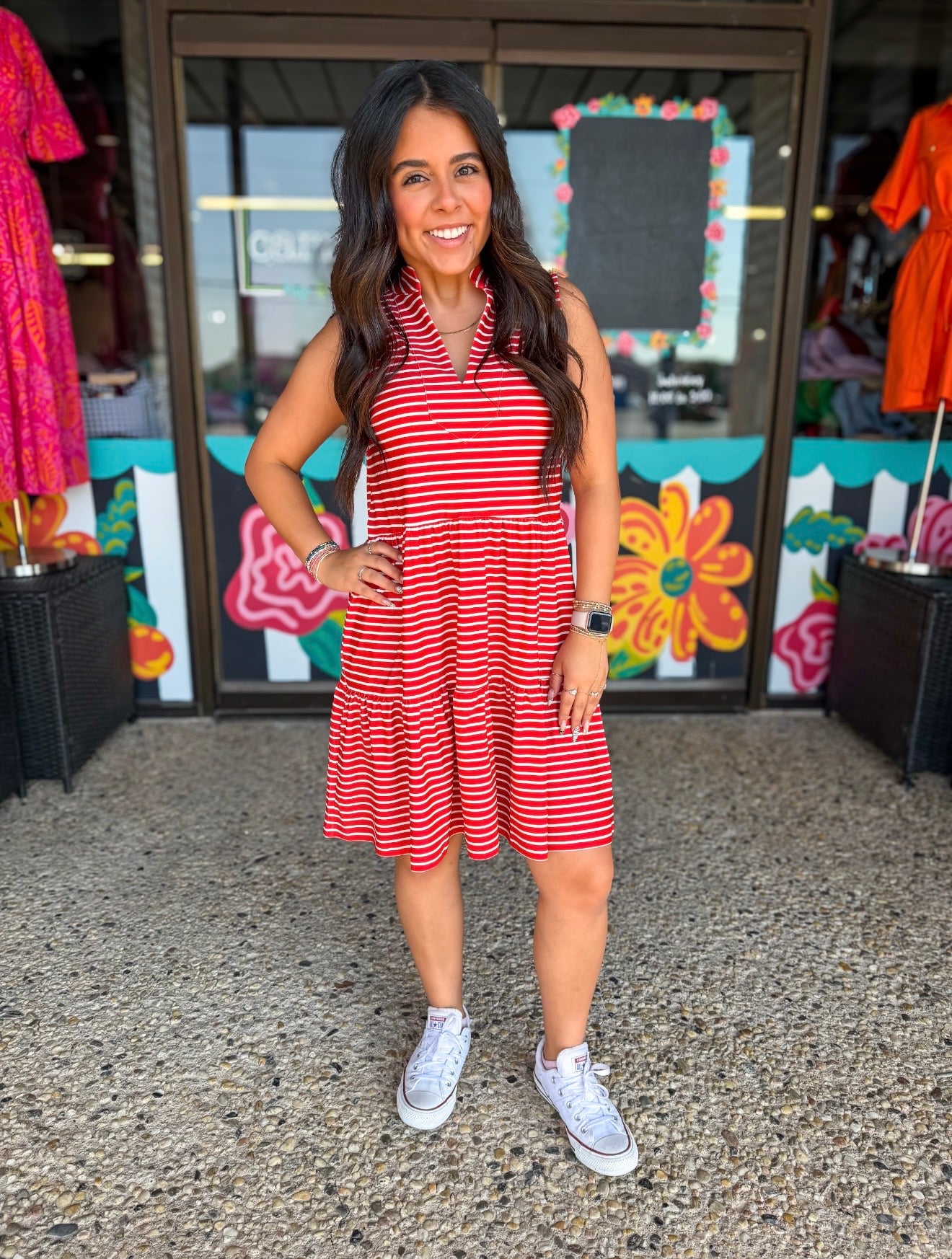 Red Stripe Tatum Dress