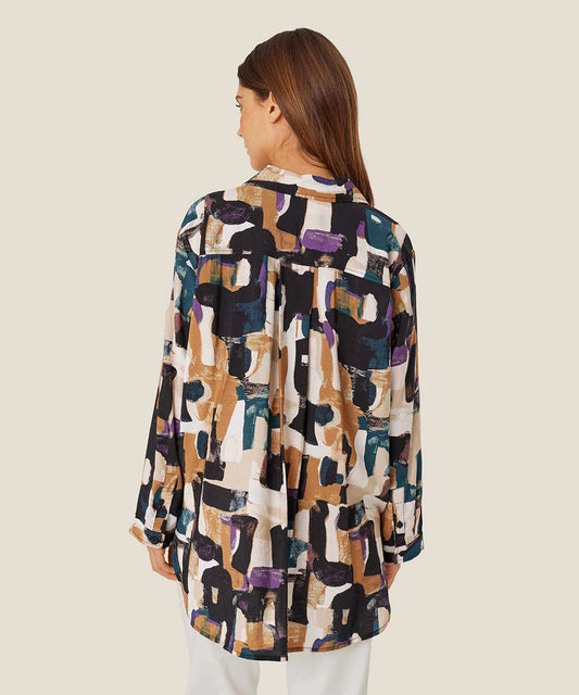 Tan Dijon & Purple Multi Print