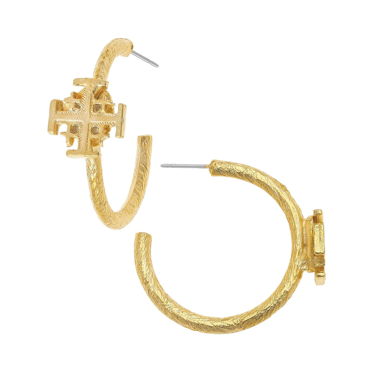 Mini Jerusalem Cross Hoops