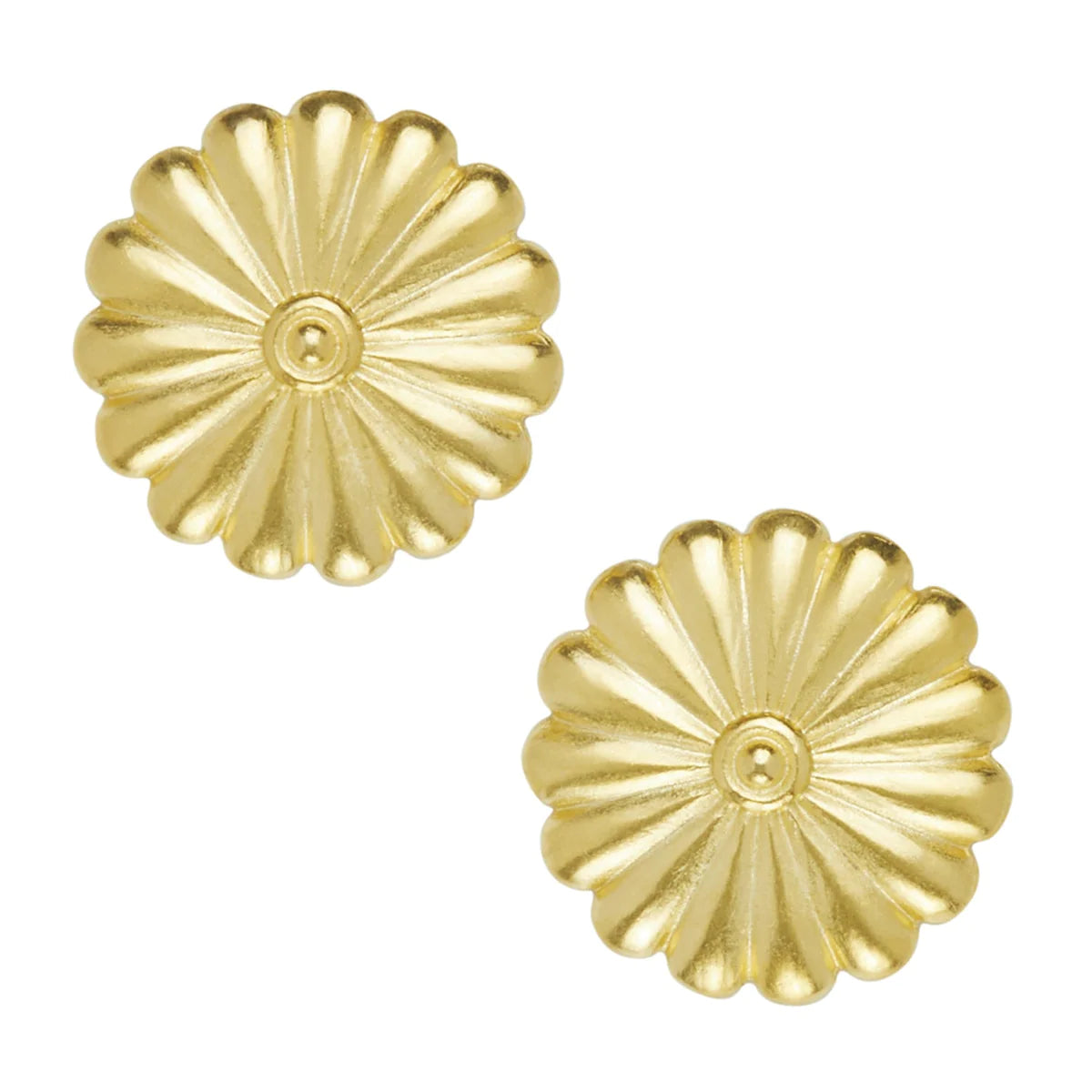 Gold Large Concho Earrings