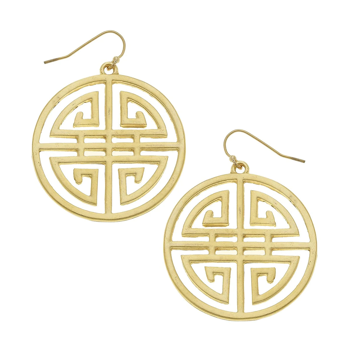 Gold Medallion Earrings