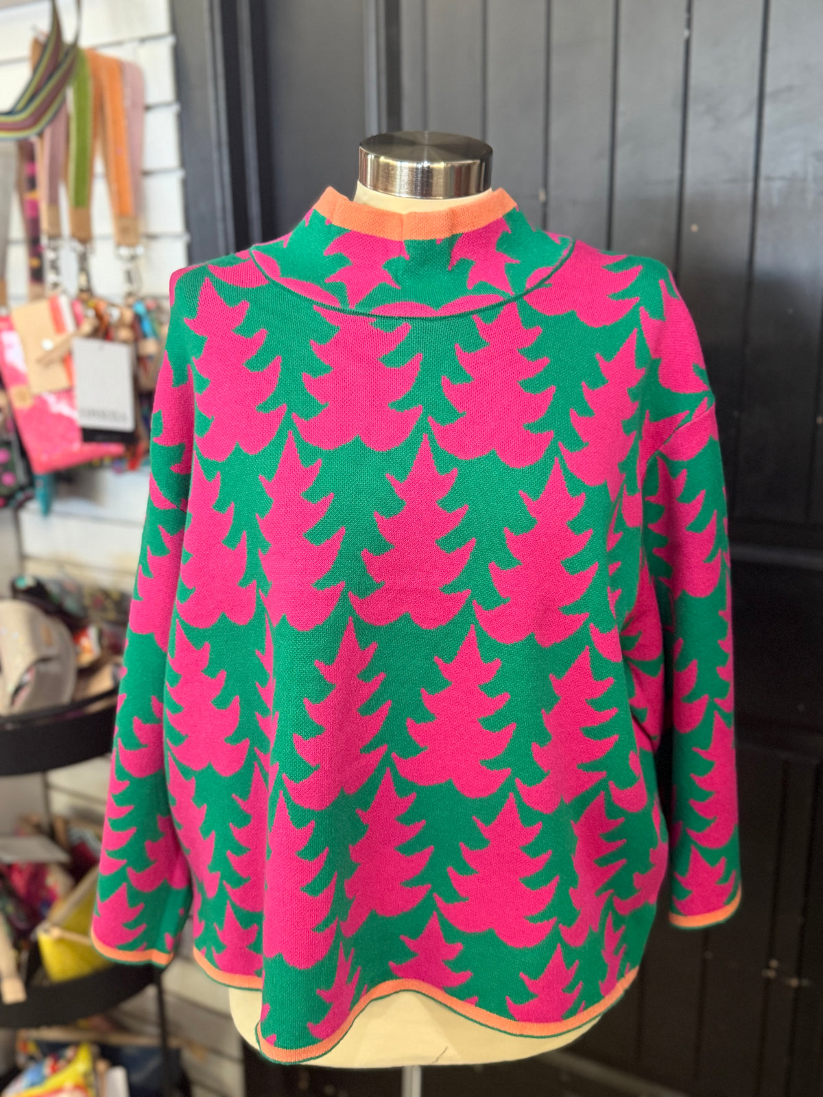 Green/Pink Tree Sweater