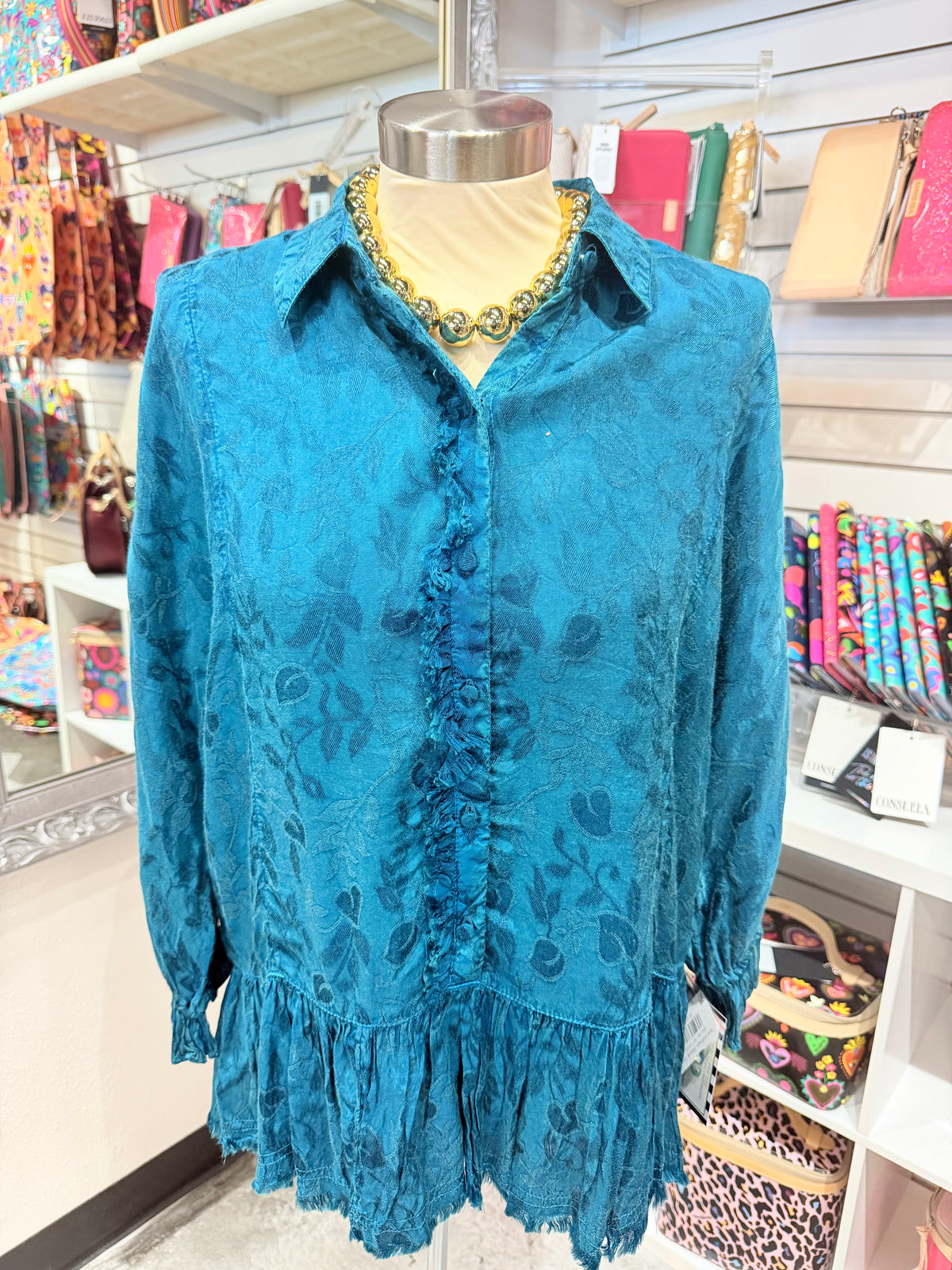 Teal Dolman Sleeve Top