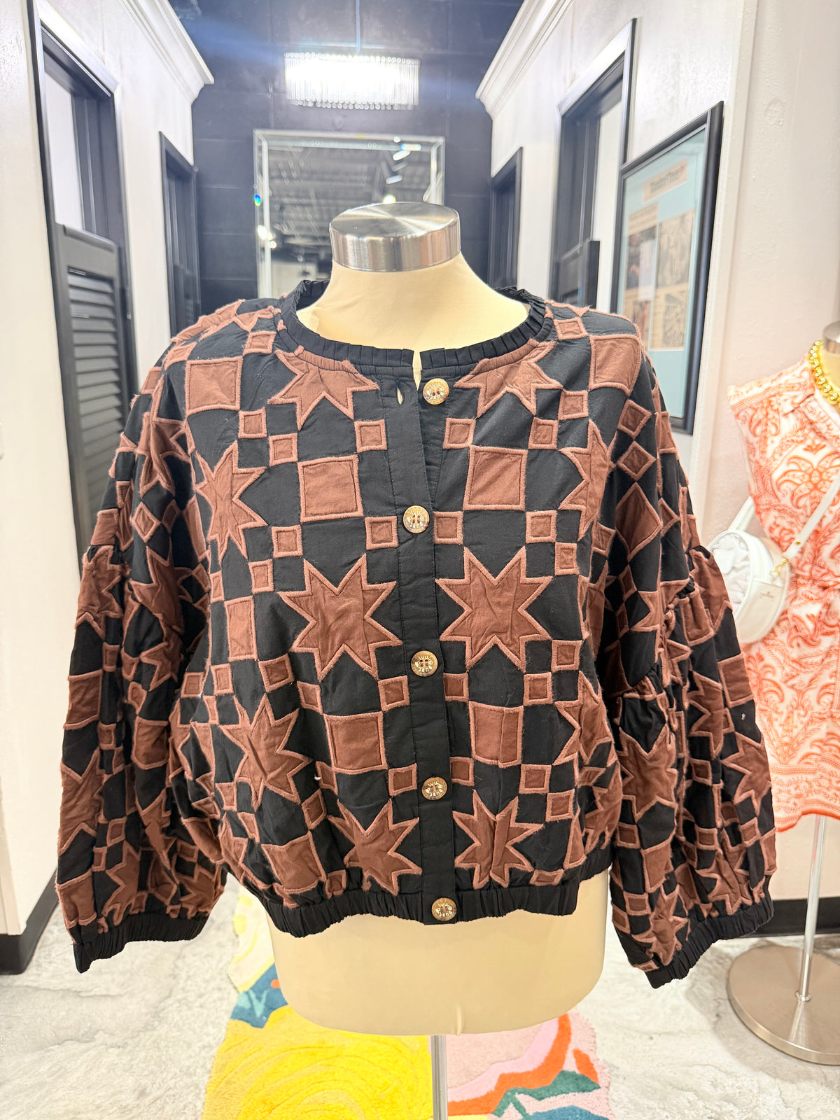 Black Quilted Star Jacket
