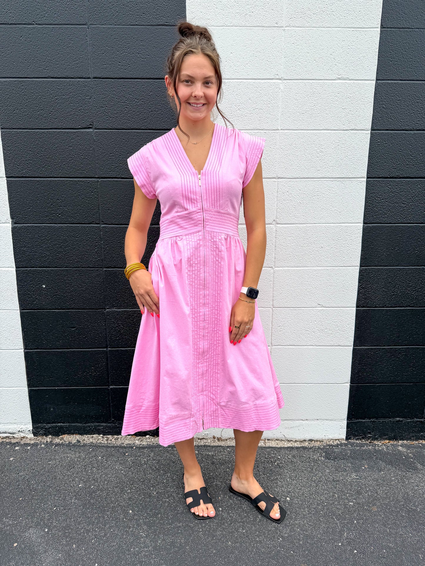 Pink Zip Up Dress