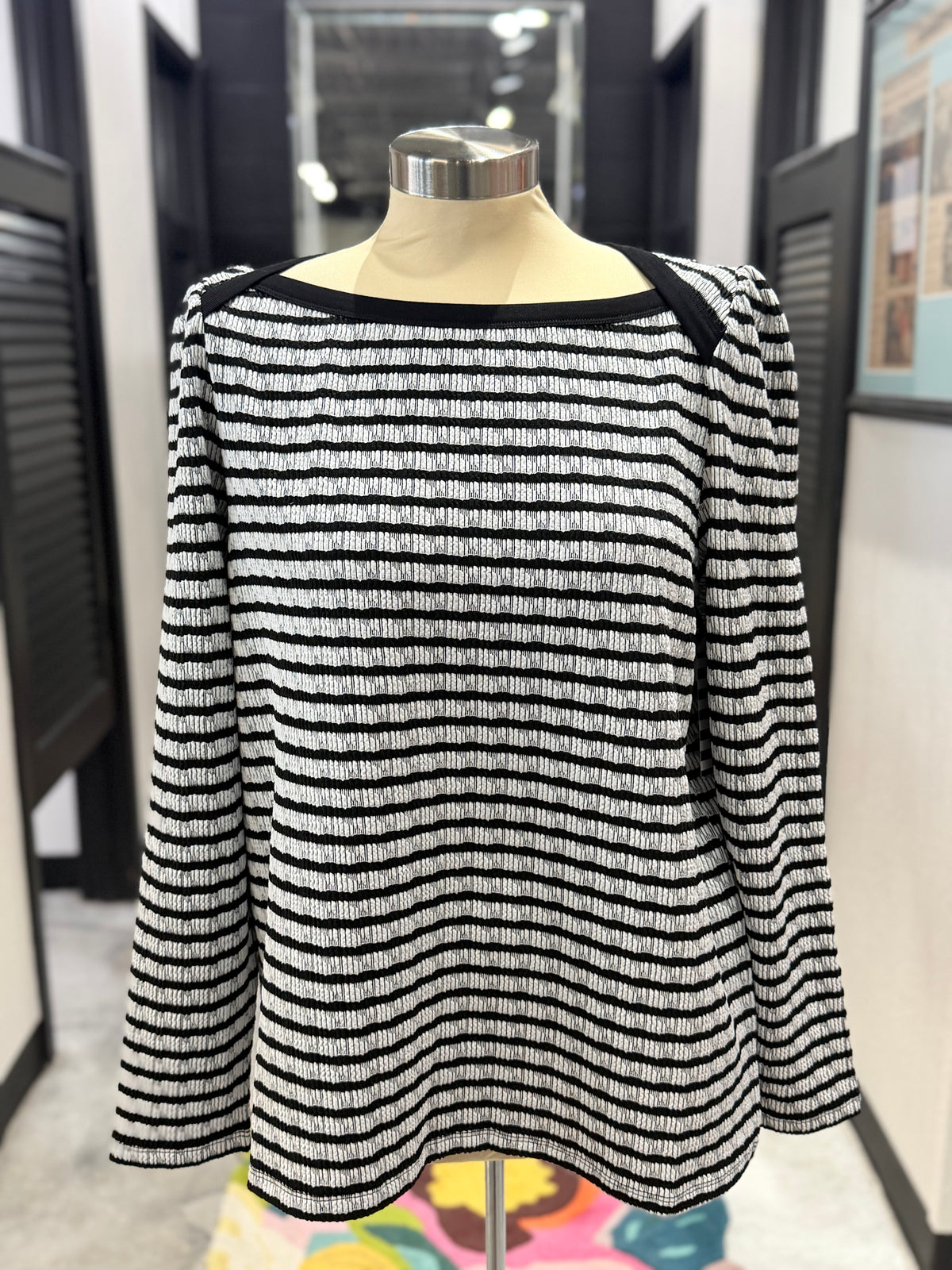 Black & White Striped Top
