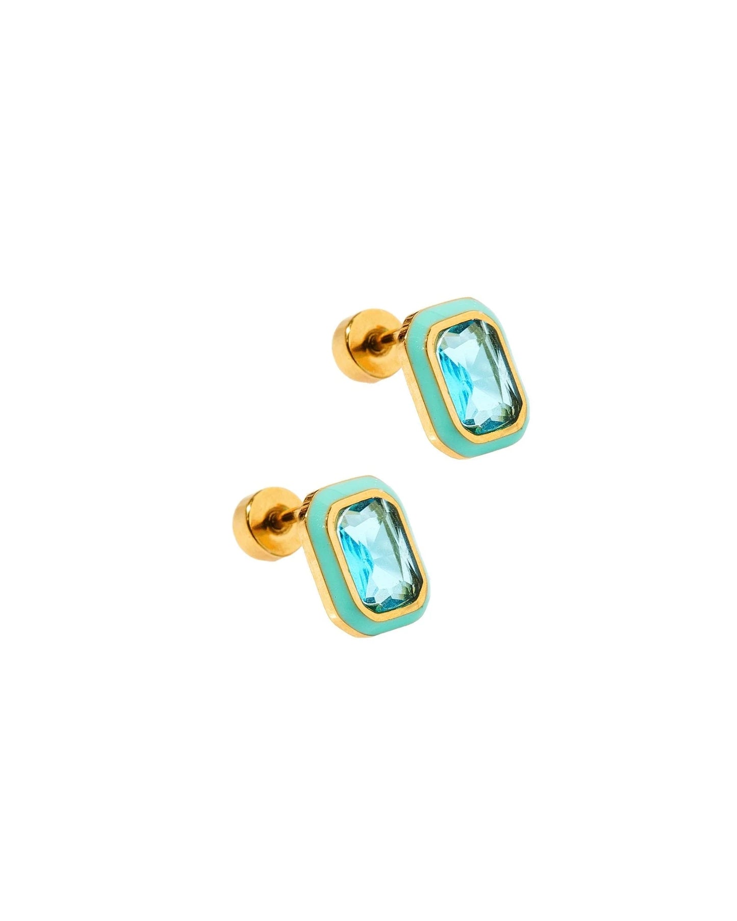Aqua Dream Screwback Stud Earrings