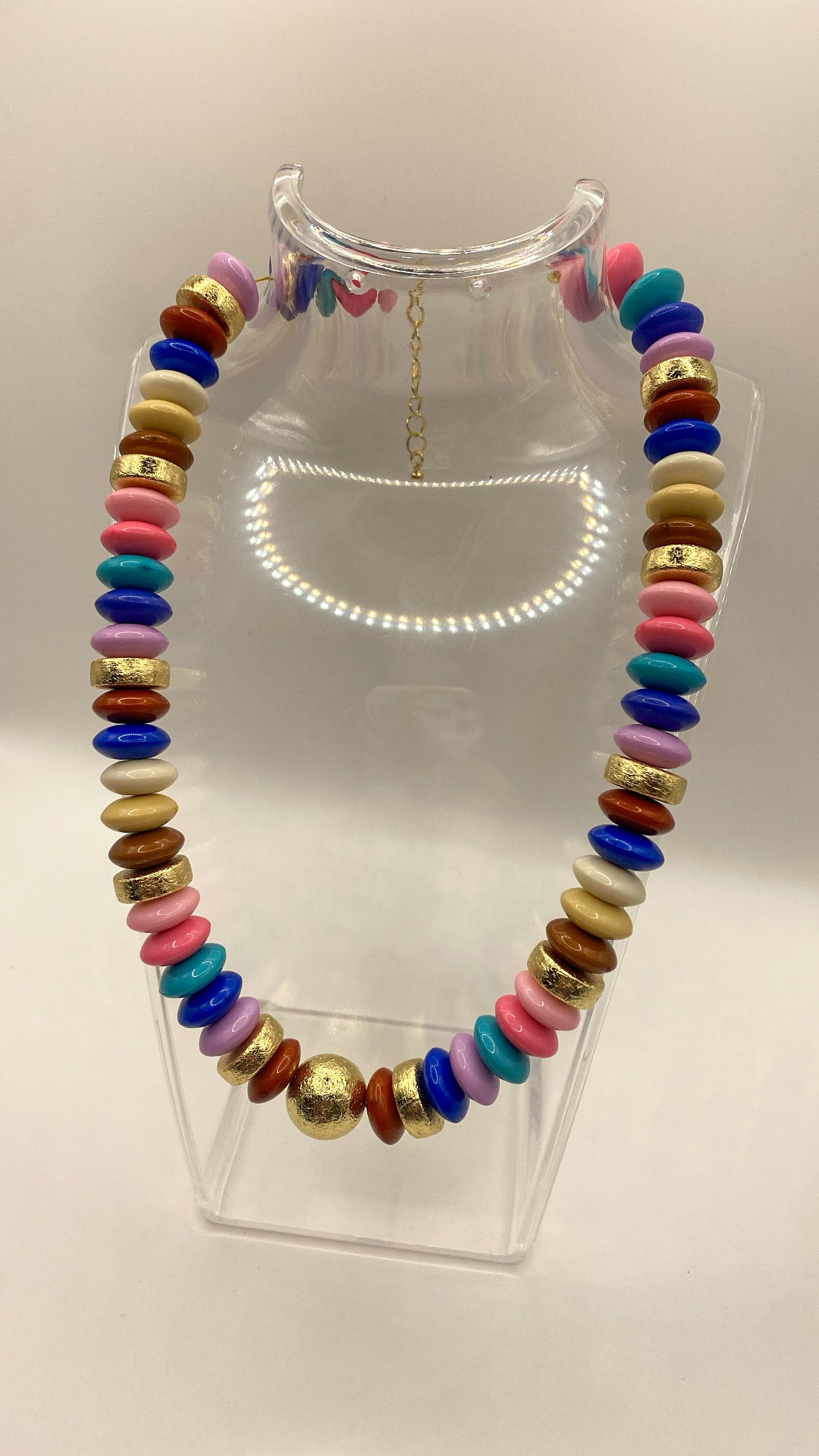 Rainbow Tobie Beaded Disc Necklace