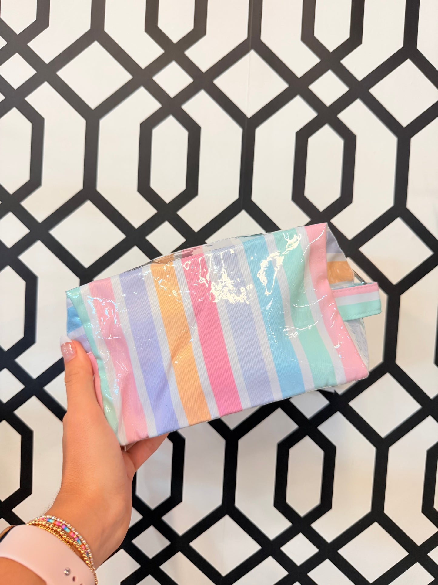Striped Cosmetic Bag