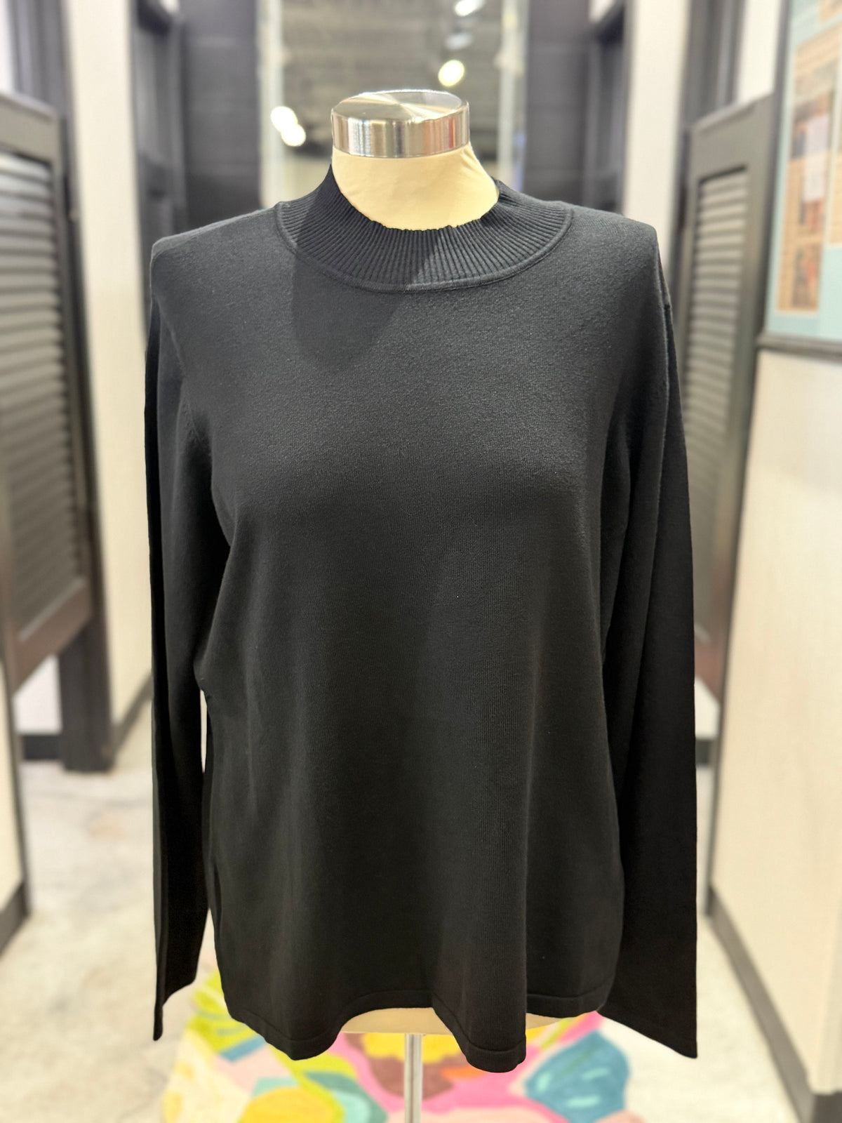 Black Mock Neck Sweater