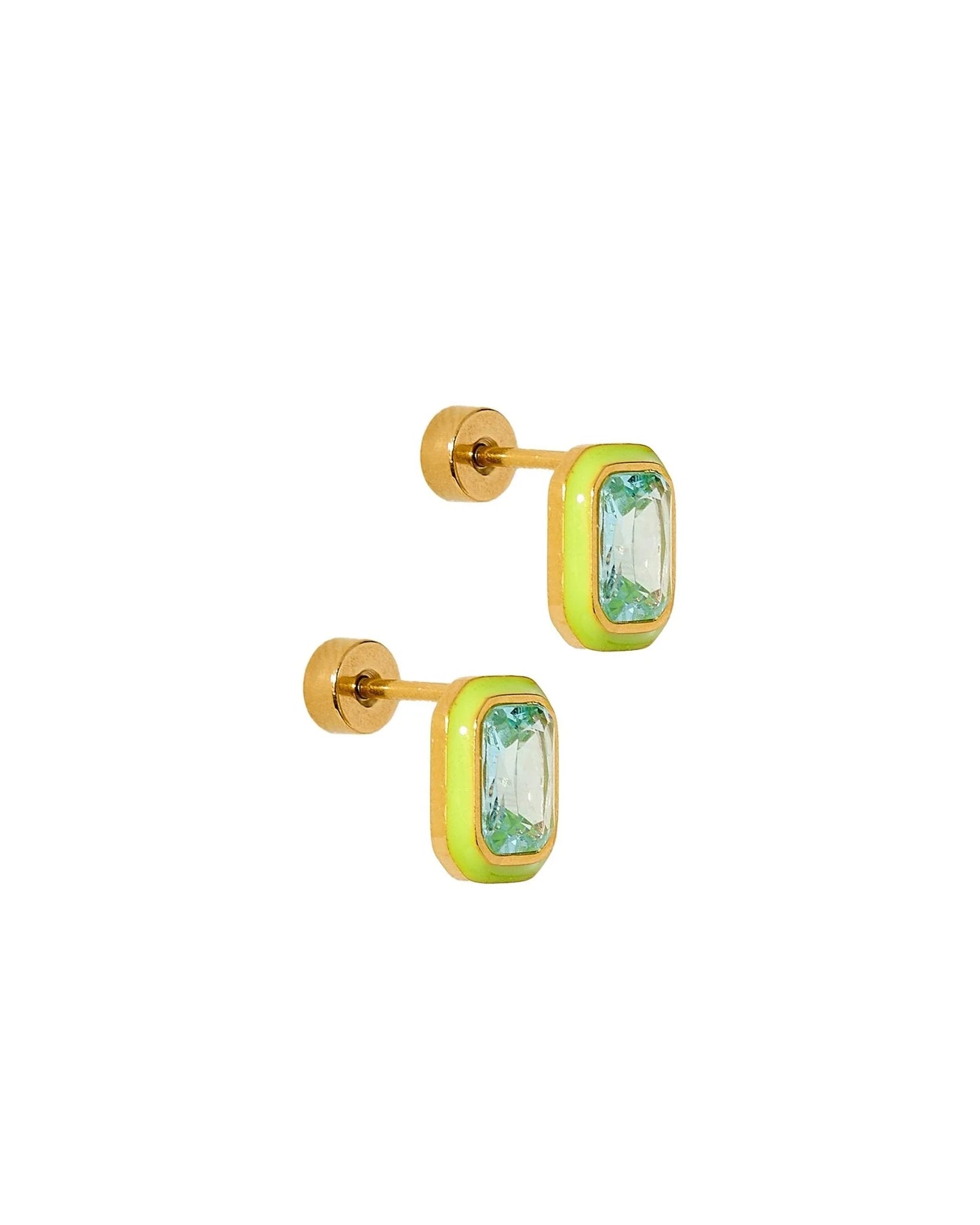 Lime Zest Screwback Stud Earrings