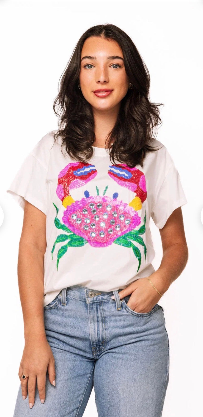 Rainbow Crab White Tee