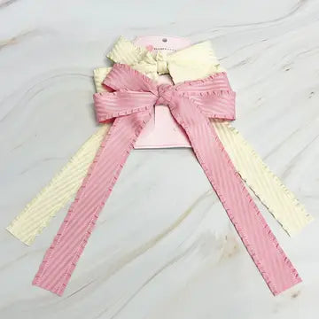 Doubled Frill Bow Hair Clips