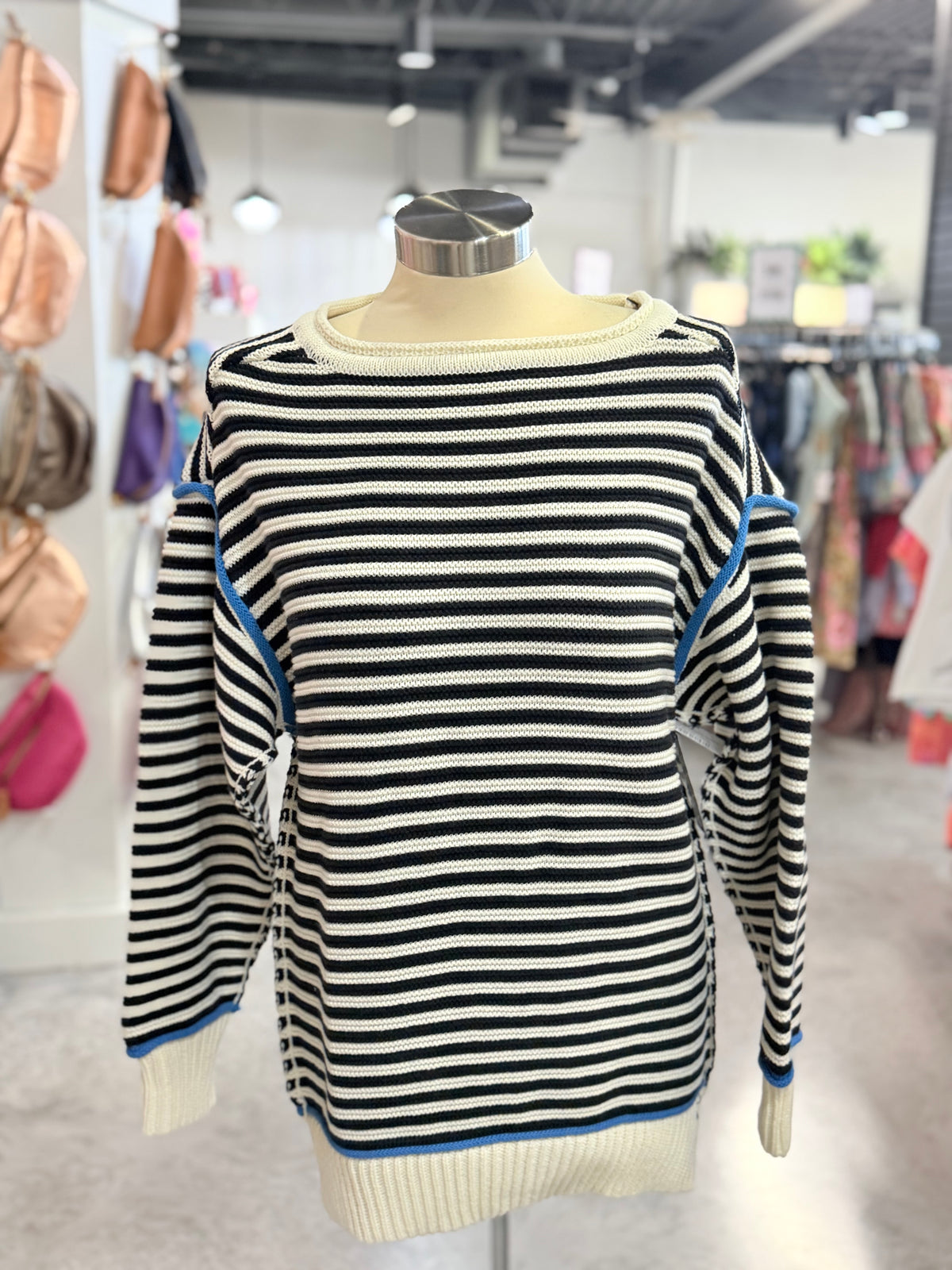 Striped Charcoal/Ivory Sweater