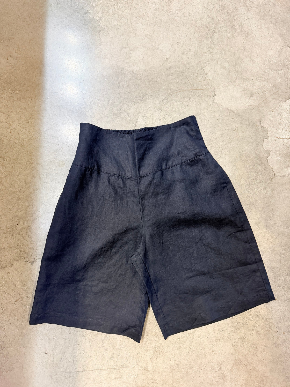 Navy MaPinja Linen Shorts