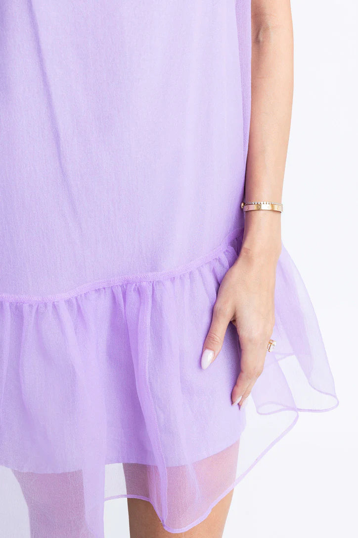 Lilac Organza Mock Bow Dress