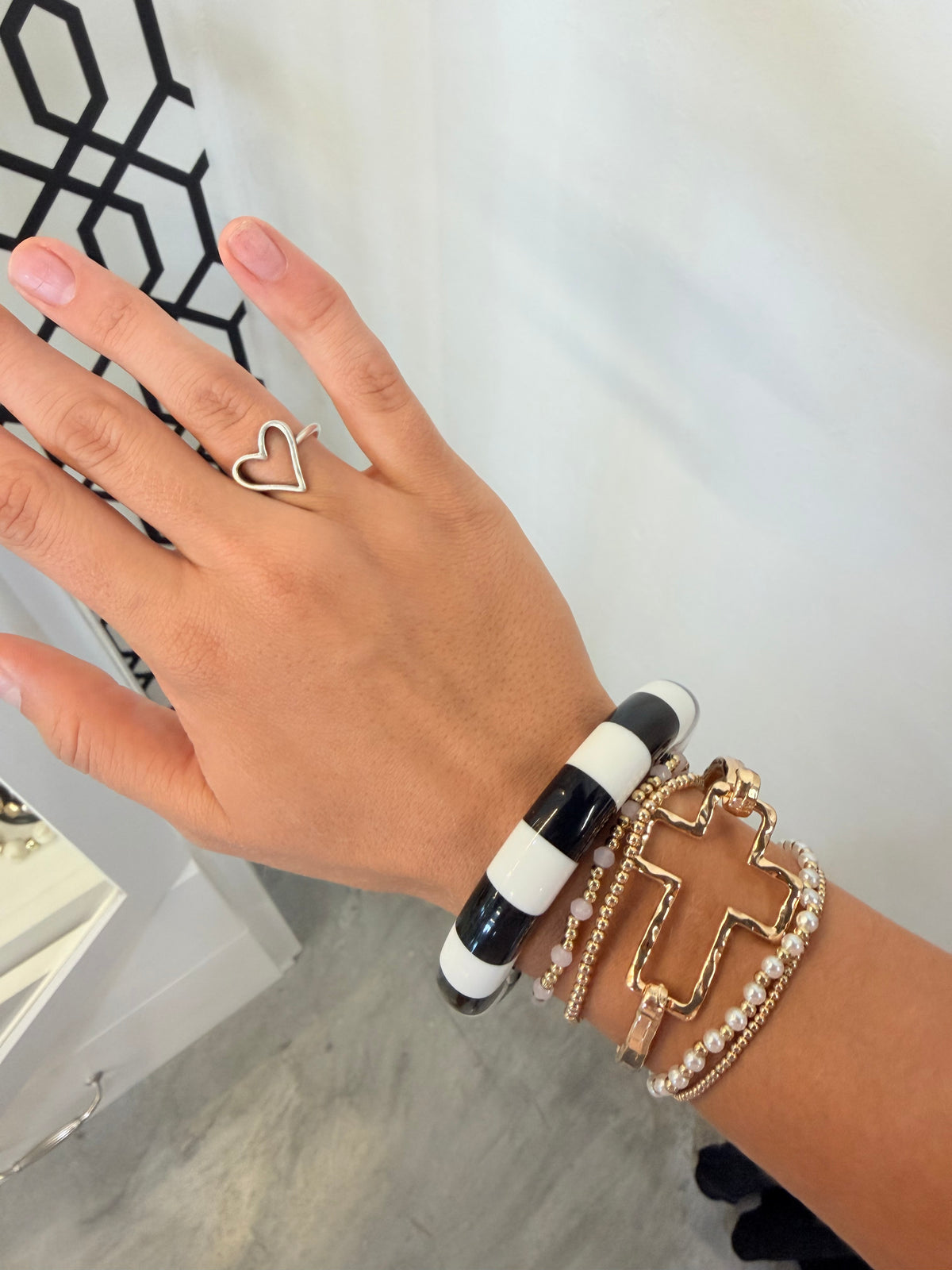 Black & White Stripe Bracelet