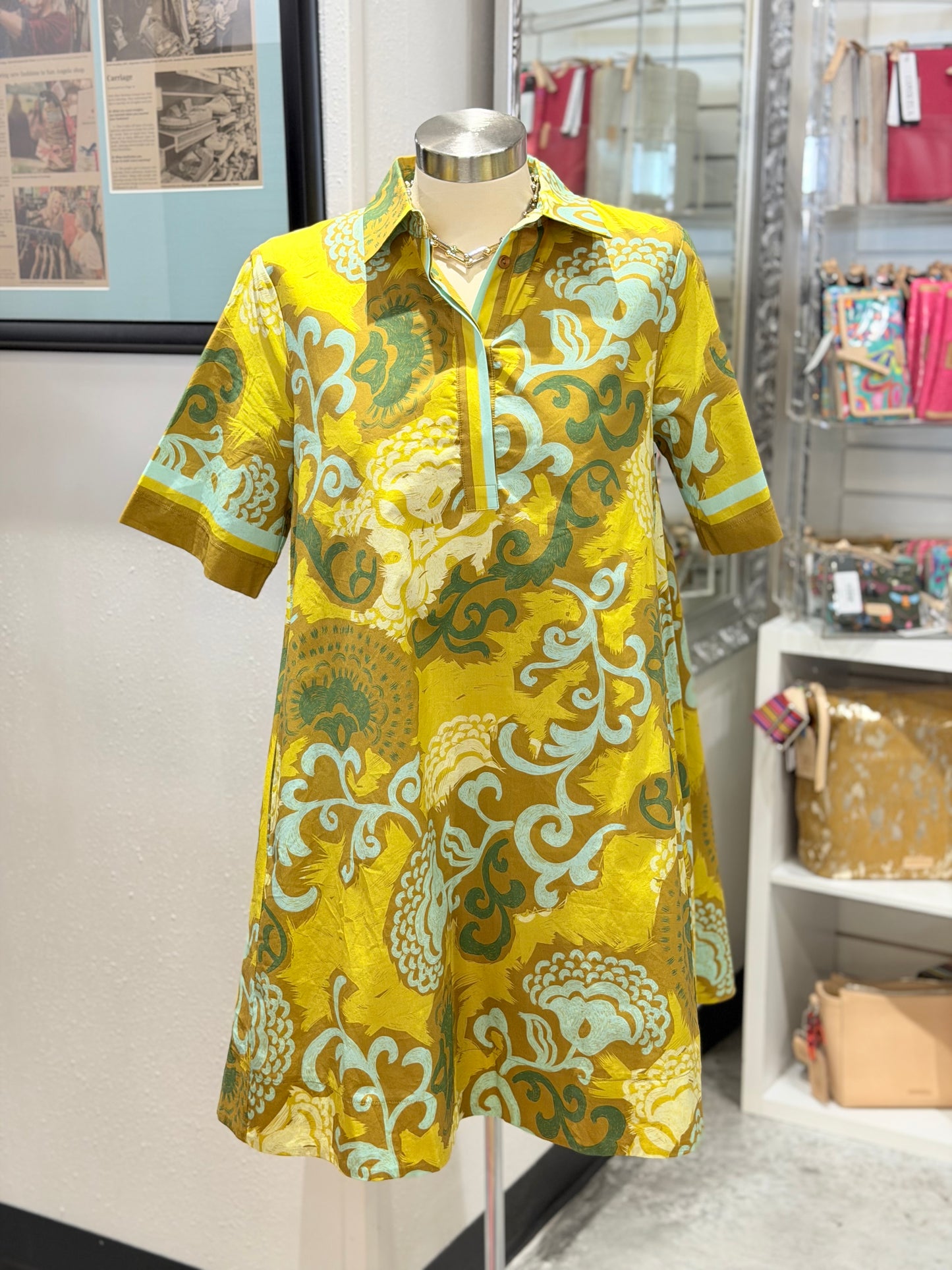 Saffron Scroll Swing Dress