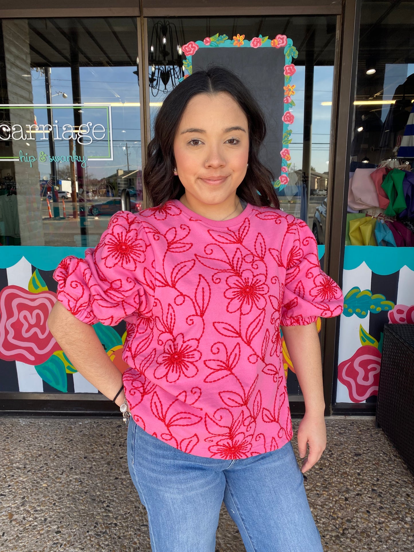 Floral Vines Knit Top