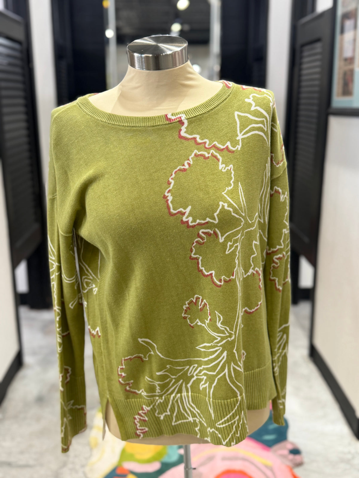 Olive Print Sweater
