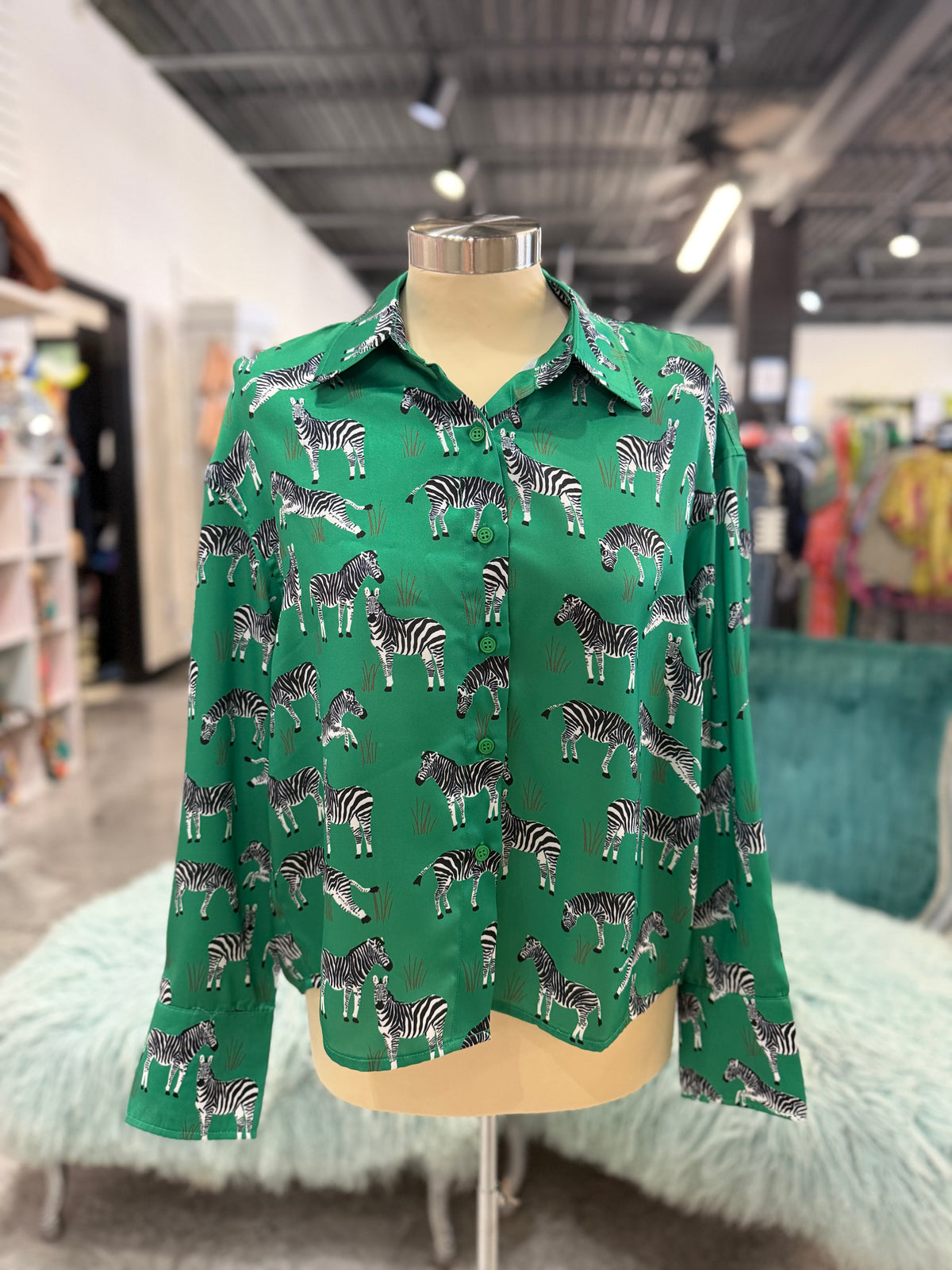 Green Zebra Blouse