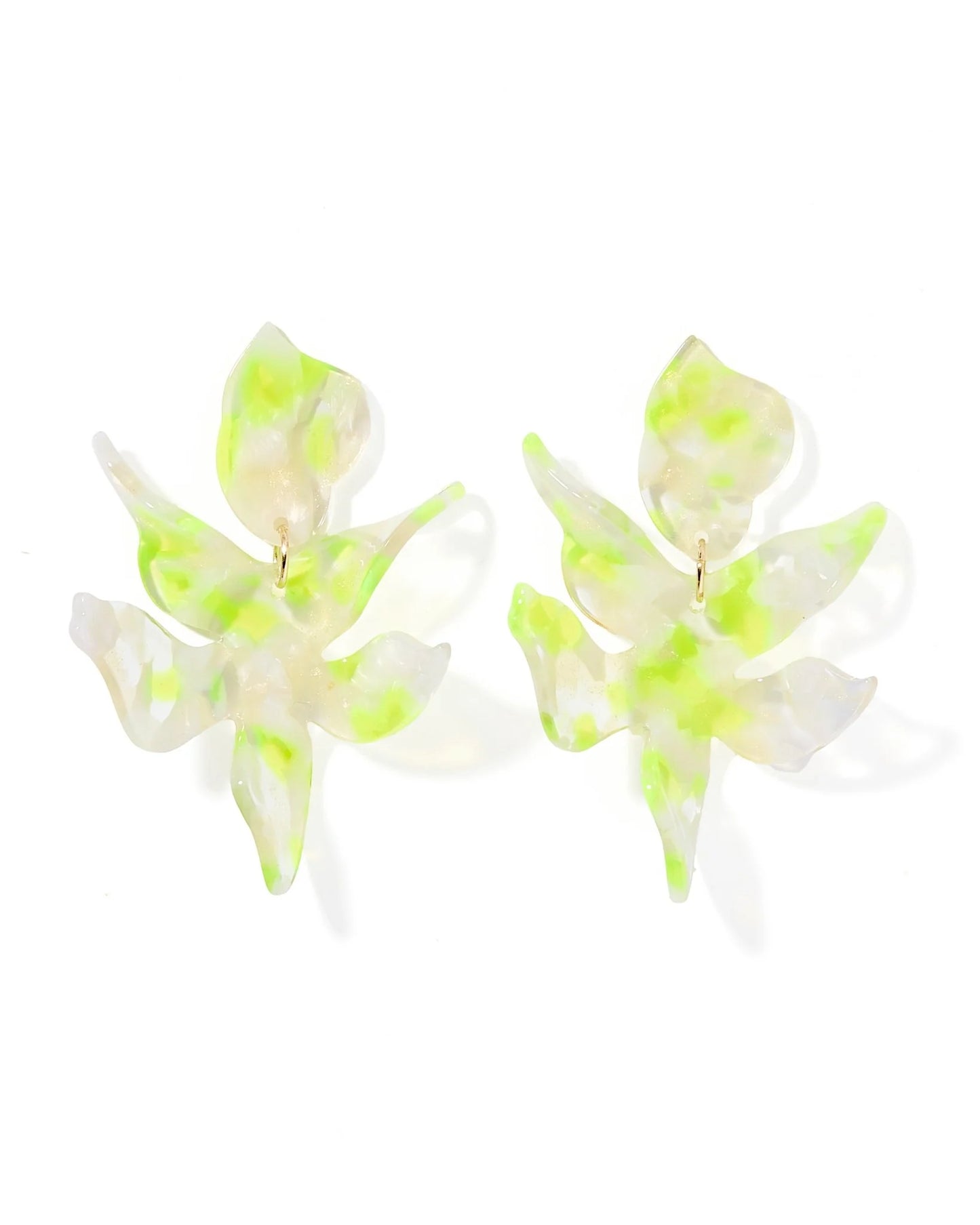 Neon Yellow Flora Earrings