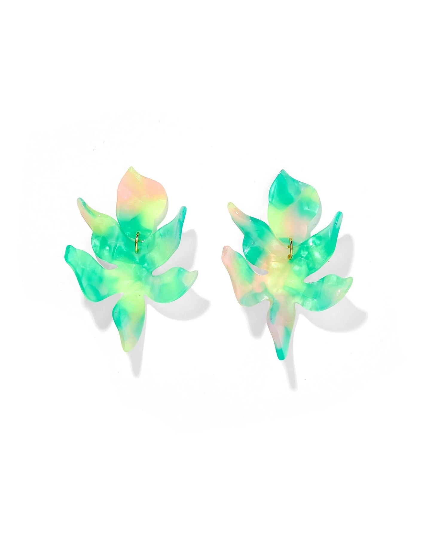 Teal Seaglass Flora Earrings