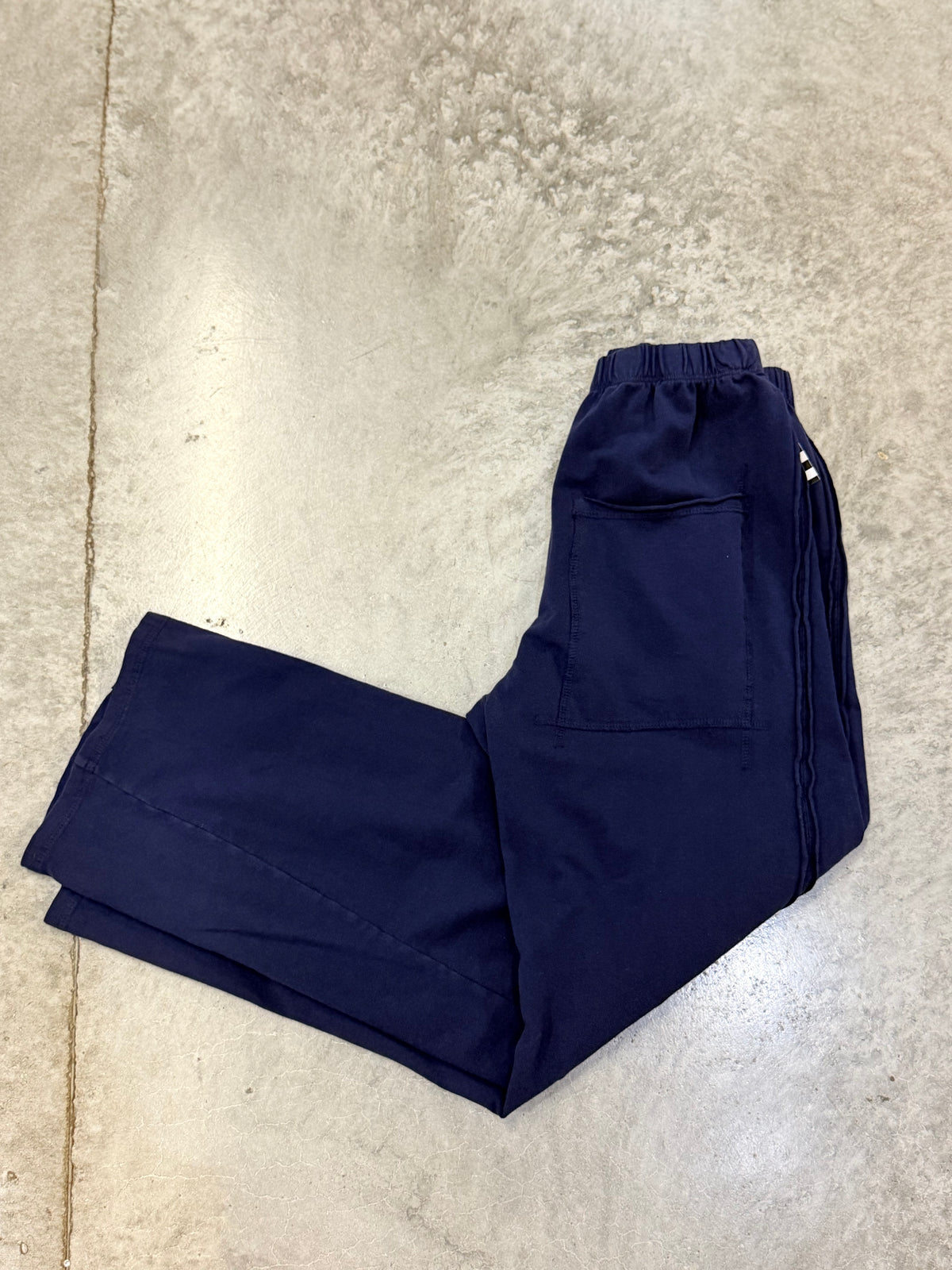 Navy Knit Front Pocket Pants
