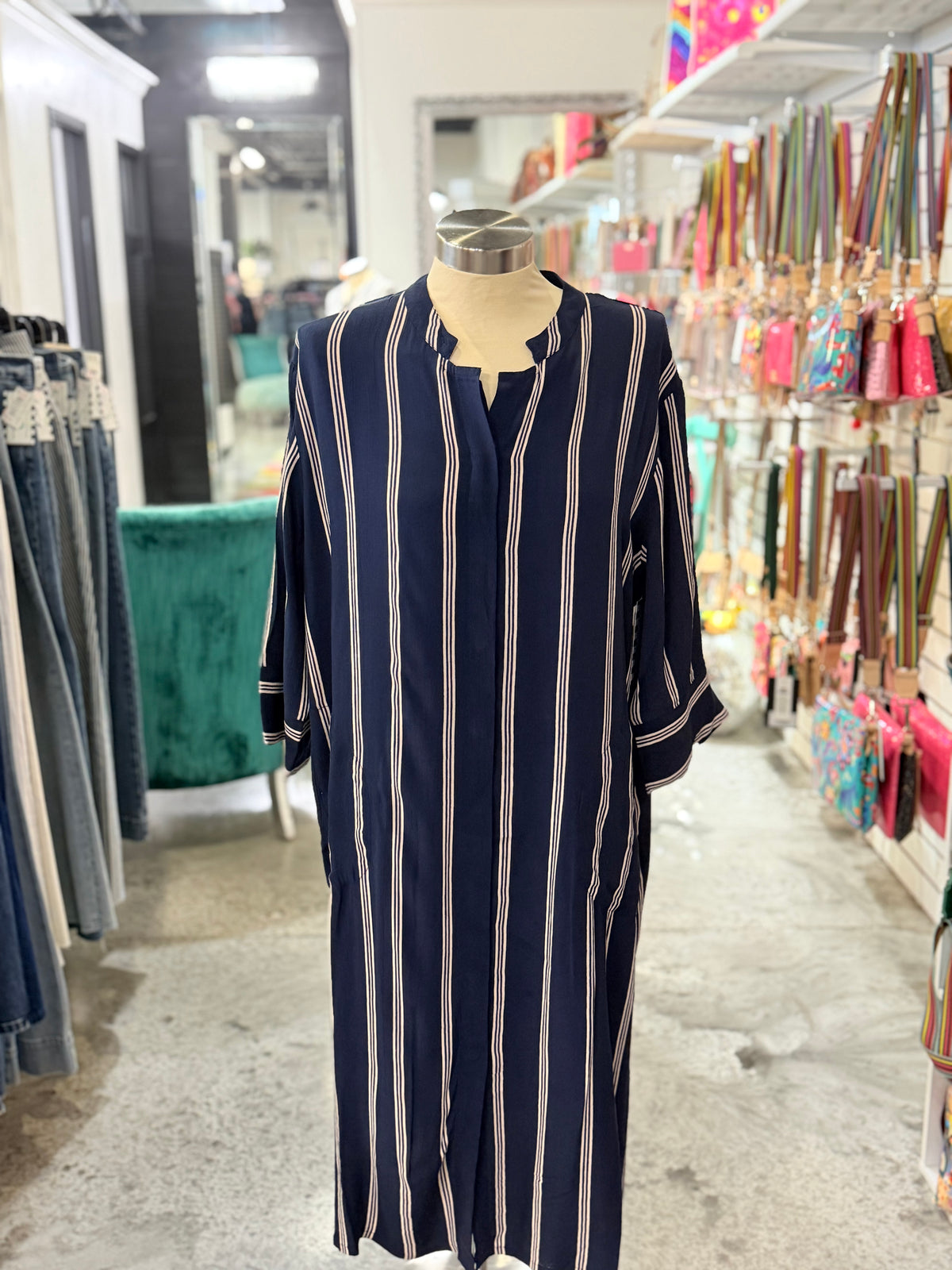 Navy Striped MaNimes Dress