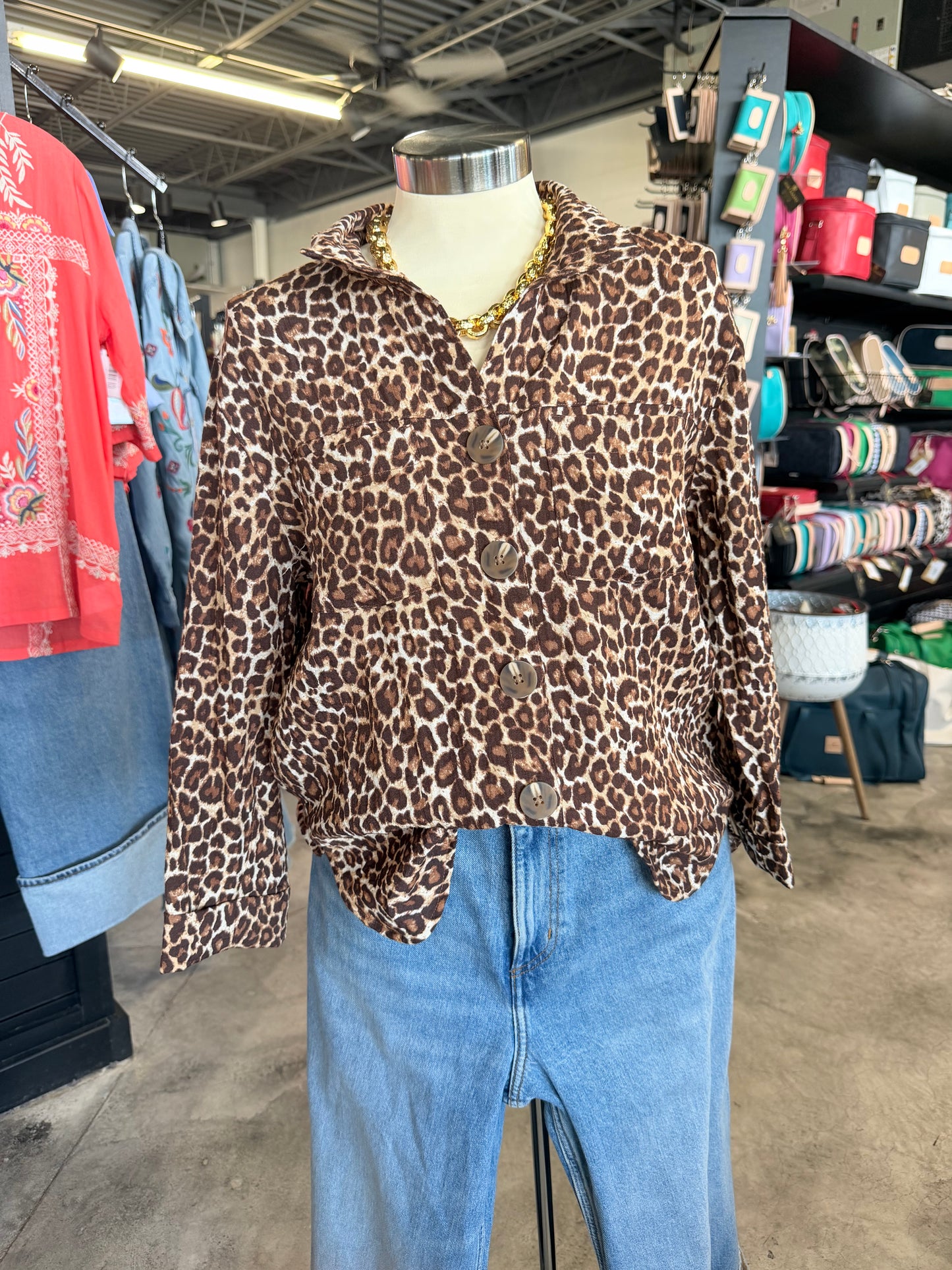 Brown Cheetah Top