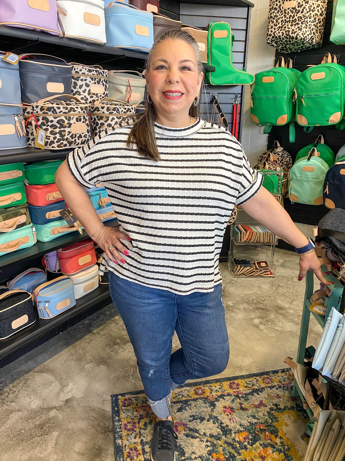 Black Stripe Box Tee