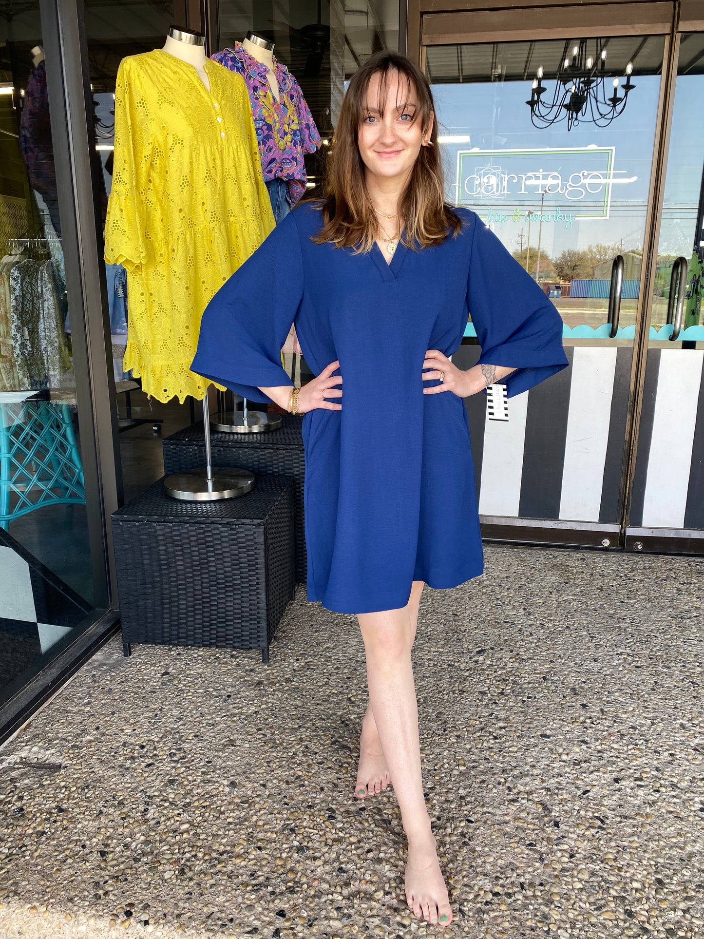 Navy Go Easy Shift Dress