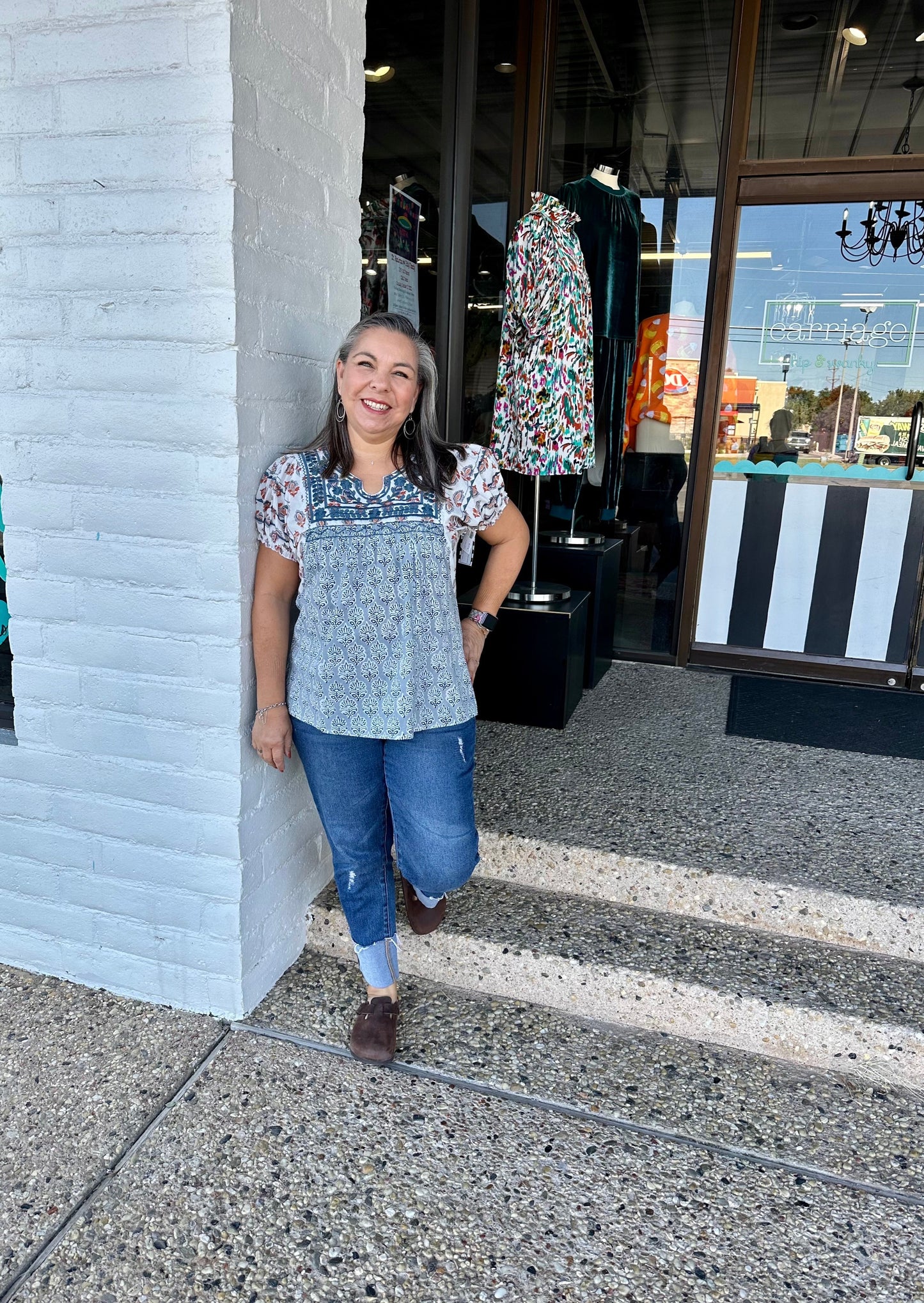 Blue Block Patsy Top