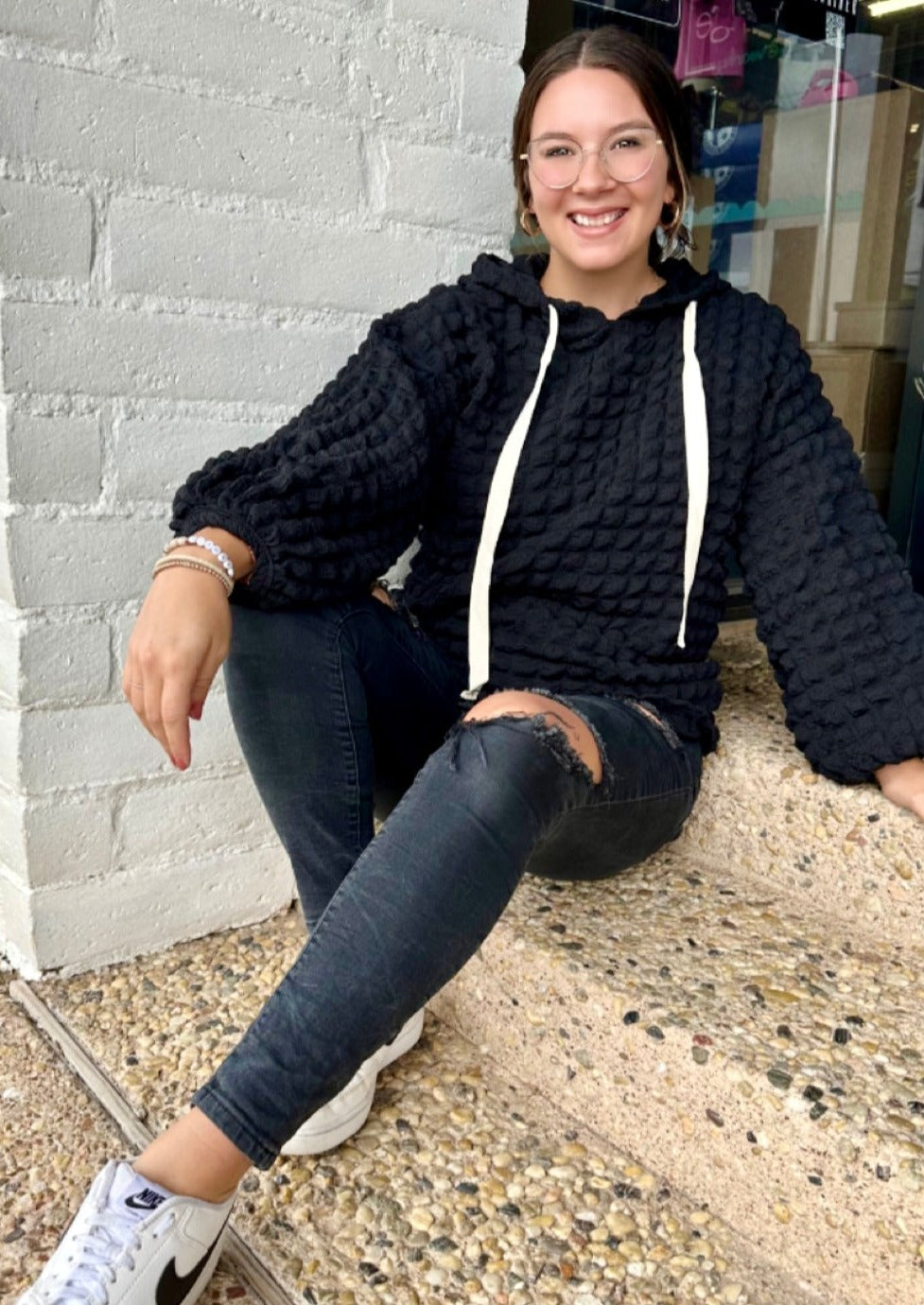 Bubble Balloon Sleeve Hoodie