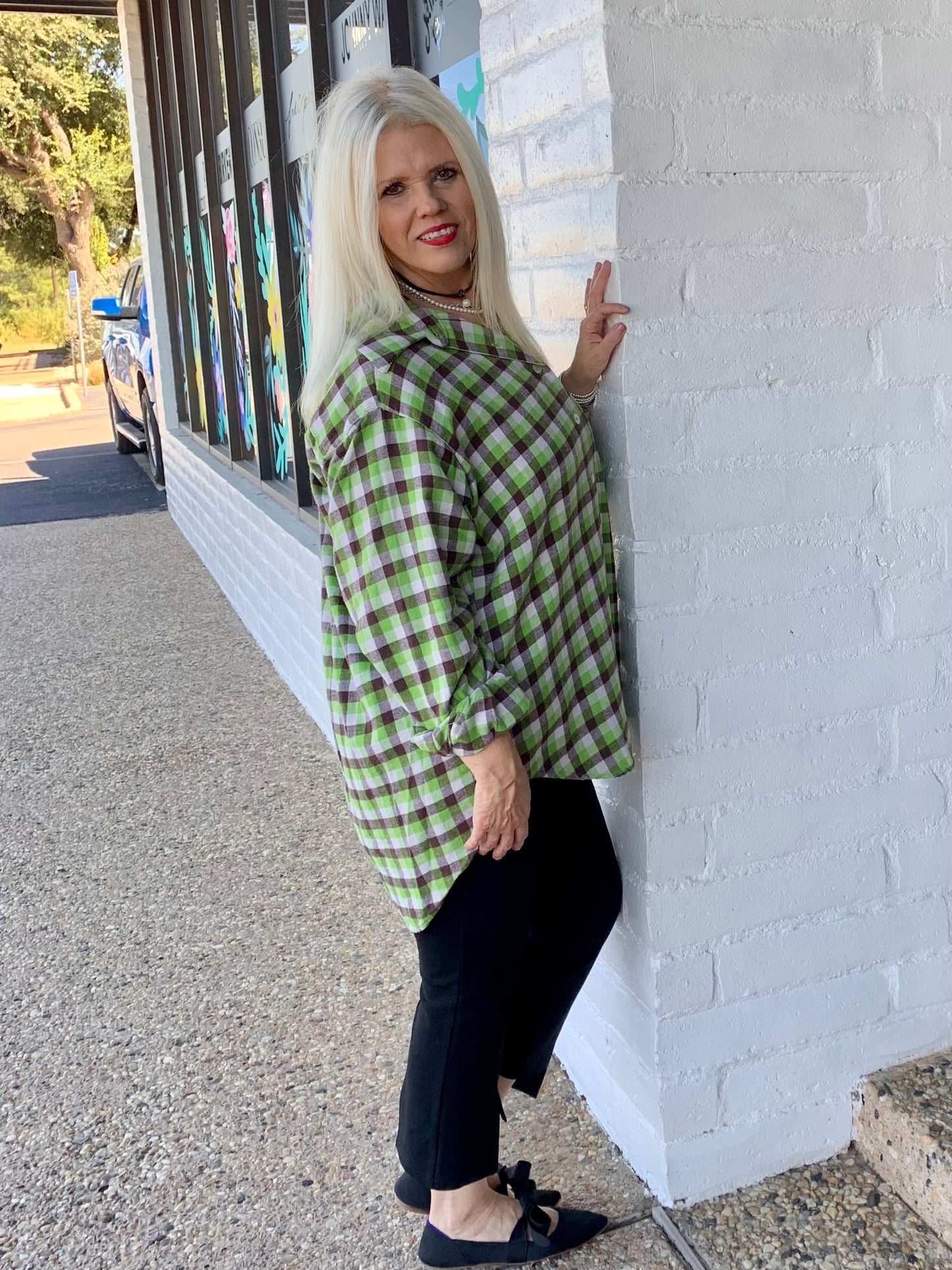 Brown & Green Boyfriend Flannel