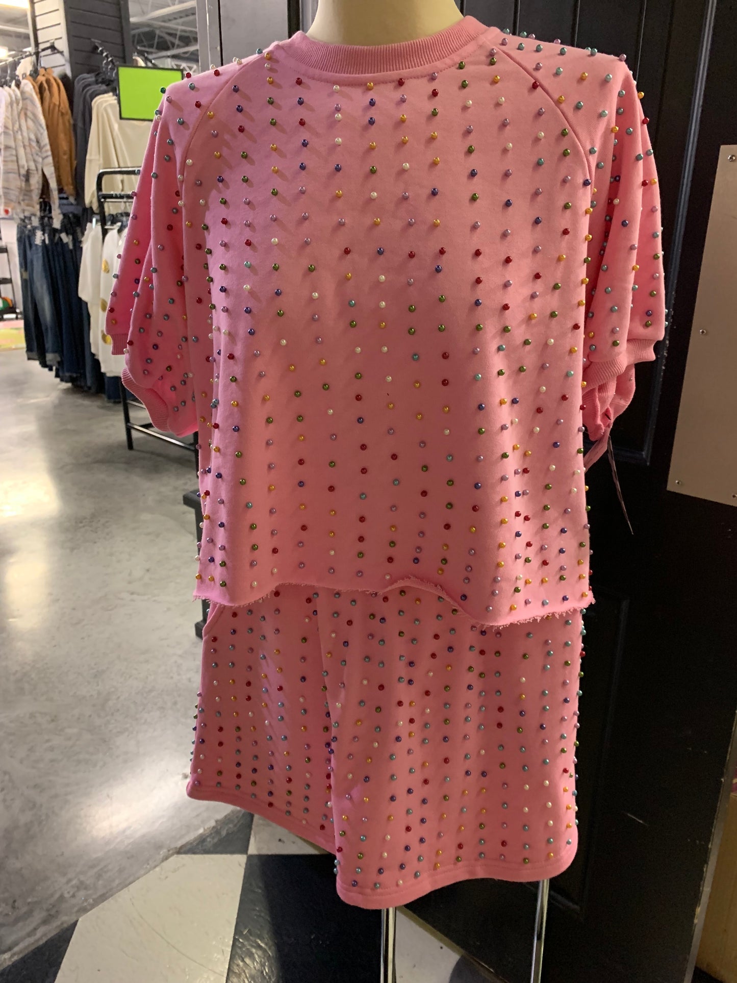 Pink Multi Pearl Top
