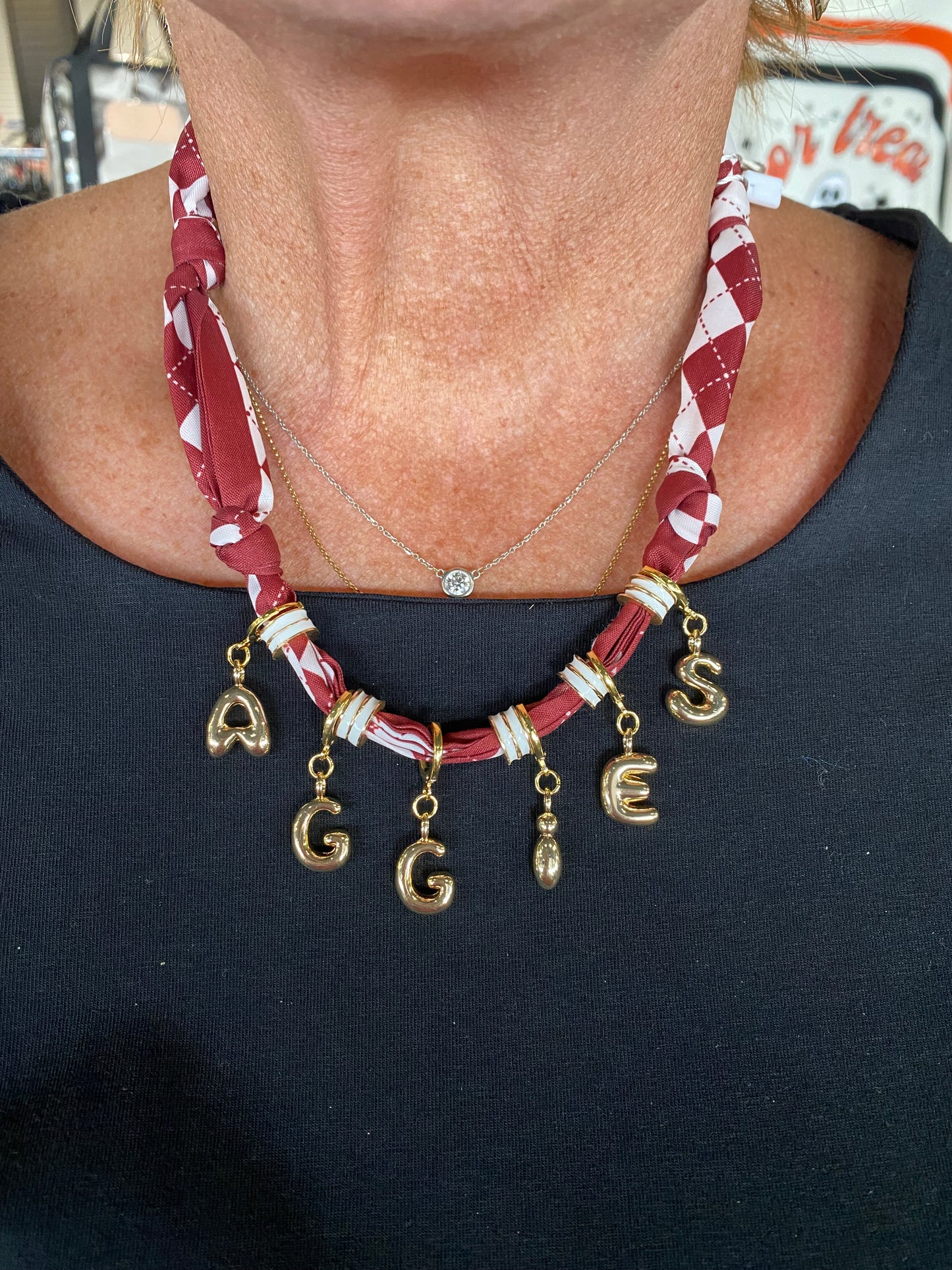 Aggies Game Day Scarf Necklace