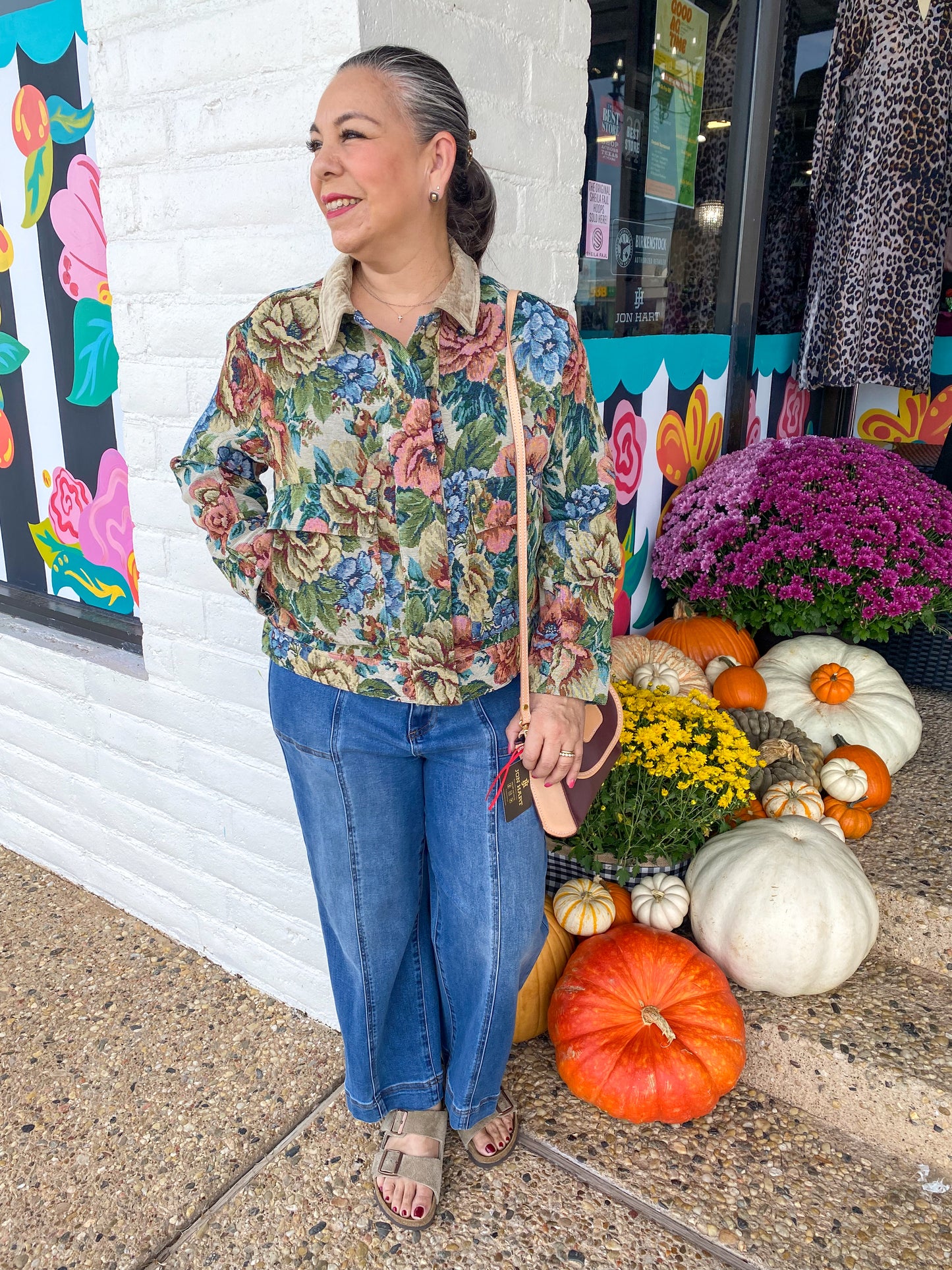 Floral Multi Snap Front Jacket
