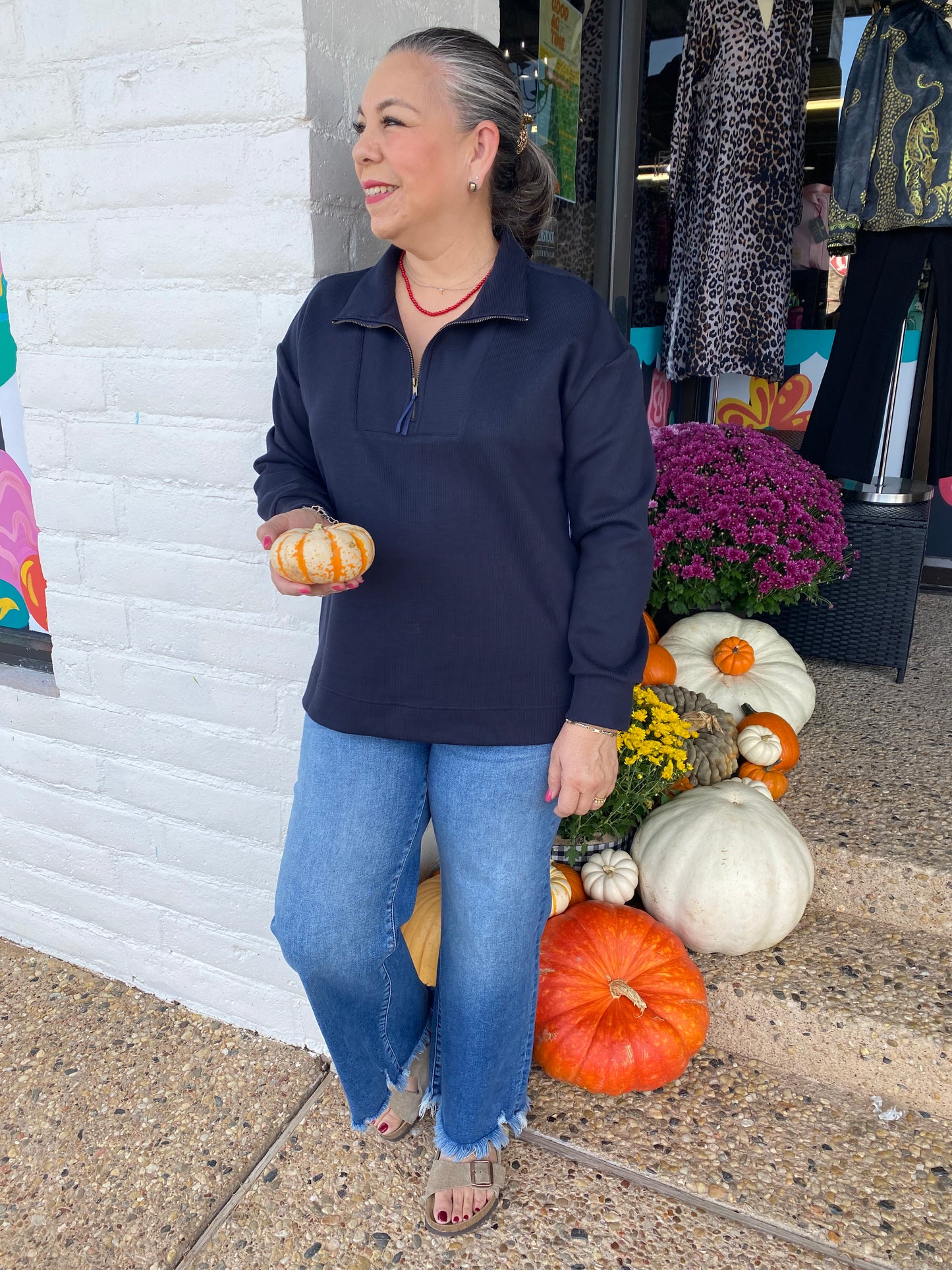 Navy Half Zip Pullover