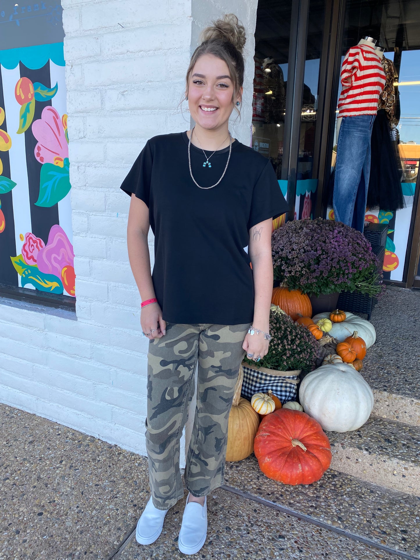 Camo Olive Kelsey High Rise Ankle Flare Pant