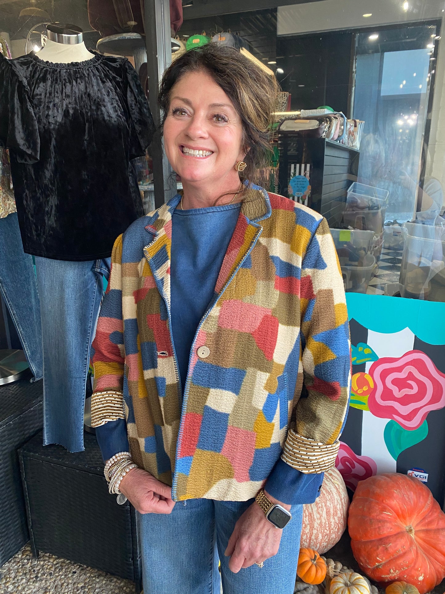 Abstract Geo Print Jacket
