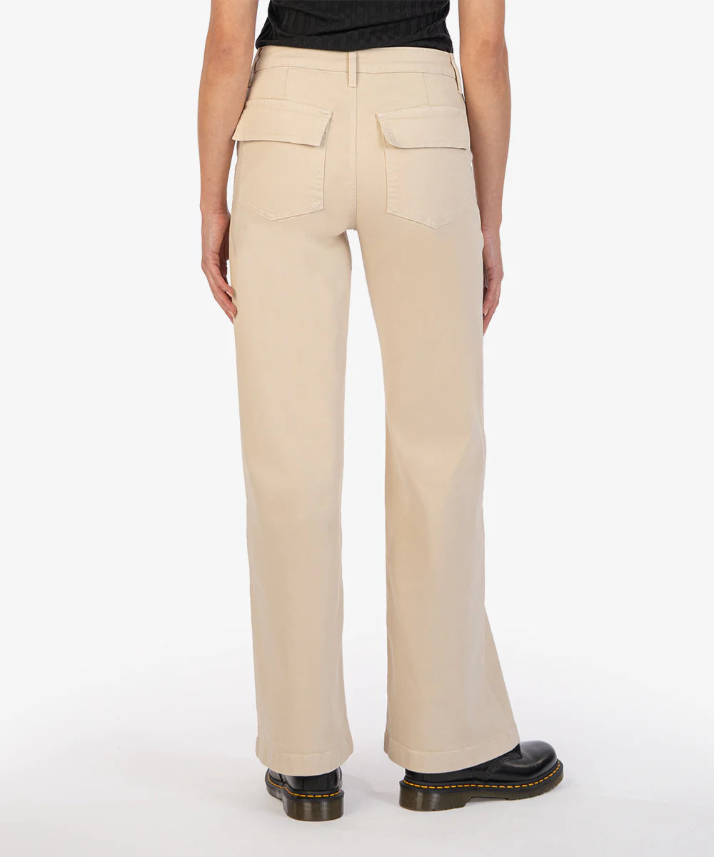 Beige Wide Leg Pants
