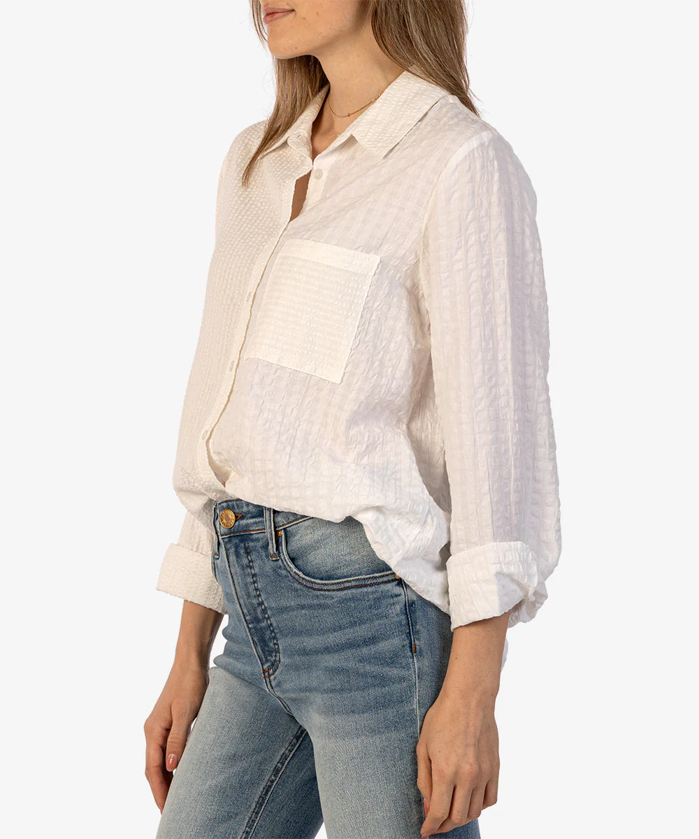 Zebra White Button Down Shirt