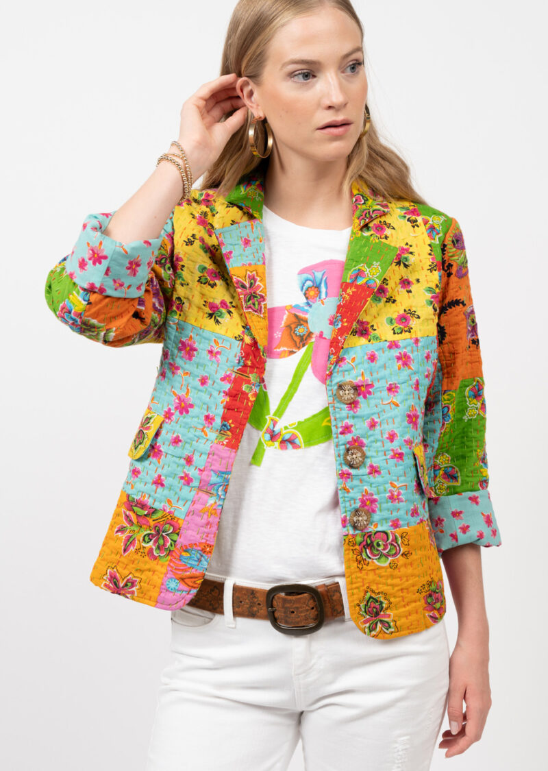 Kantha Stitch Patchwork Blazer