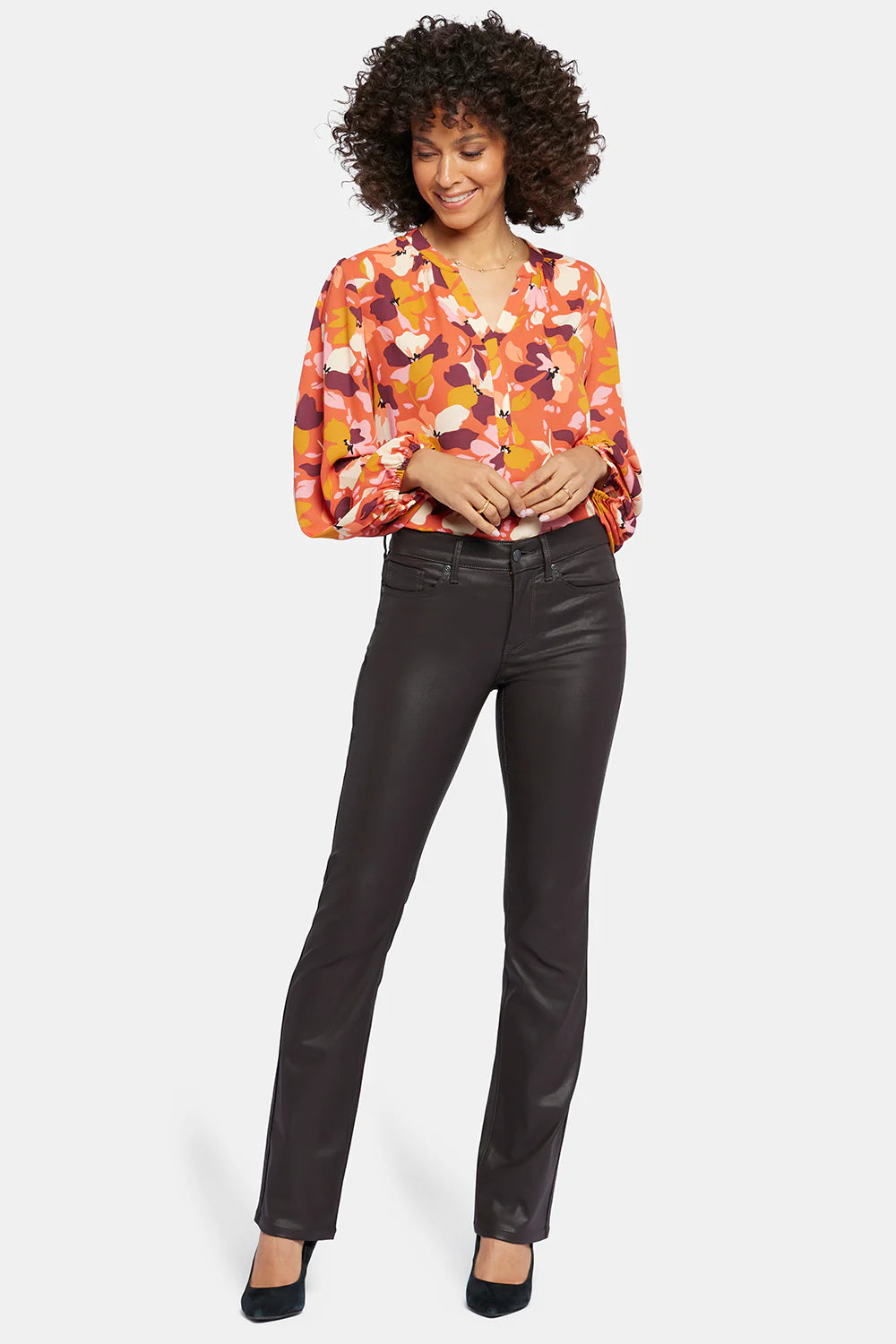 Marilyn Black Coated Pants