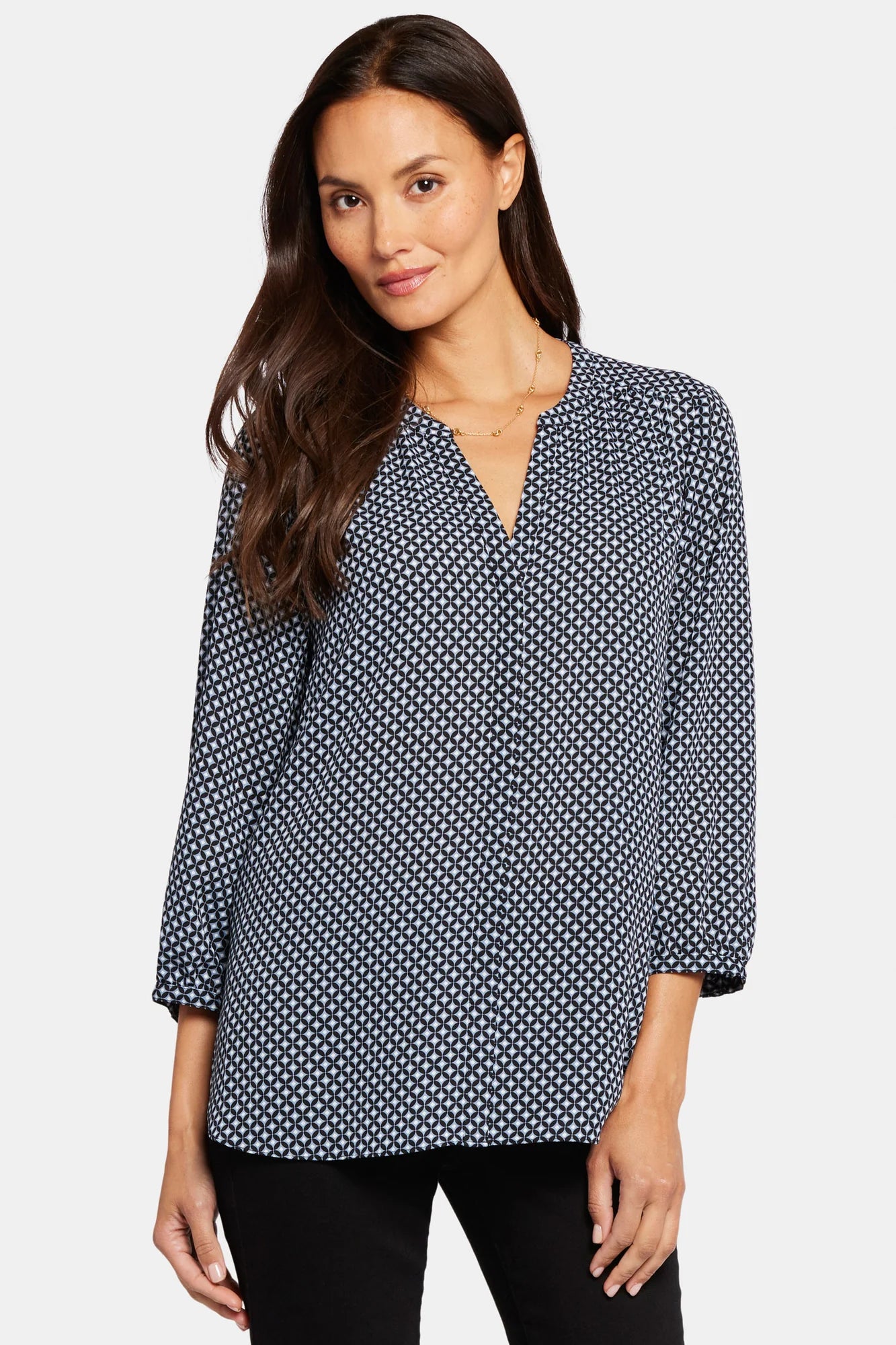 Blue Diamond Pintuck Blouse