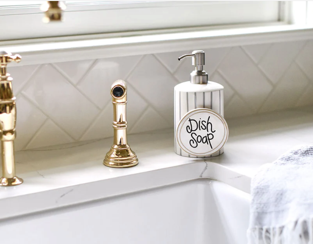 Cylinder Soap Pump- Skinny Stone Stripe