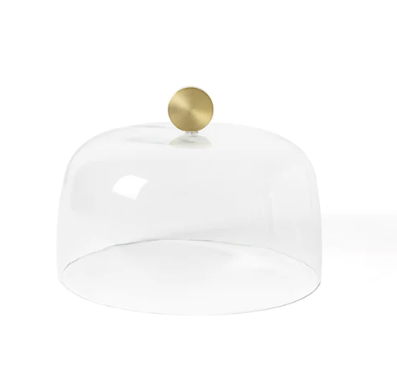 Gold Knob Glass Dome 12"