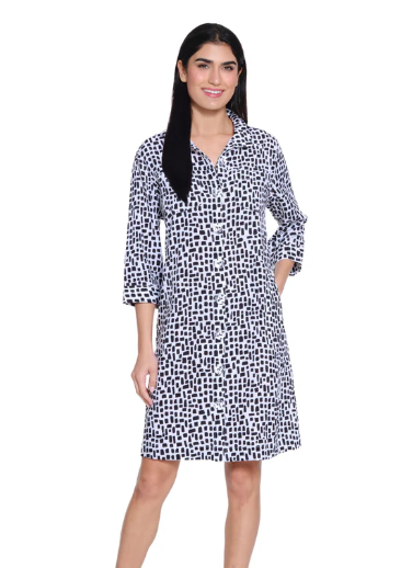 Black & White Button Up Dress