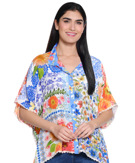 Oversized Lace Trim Top